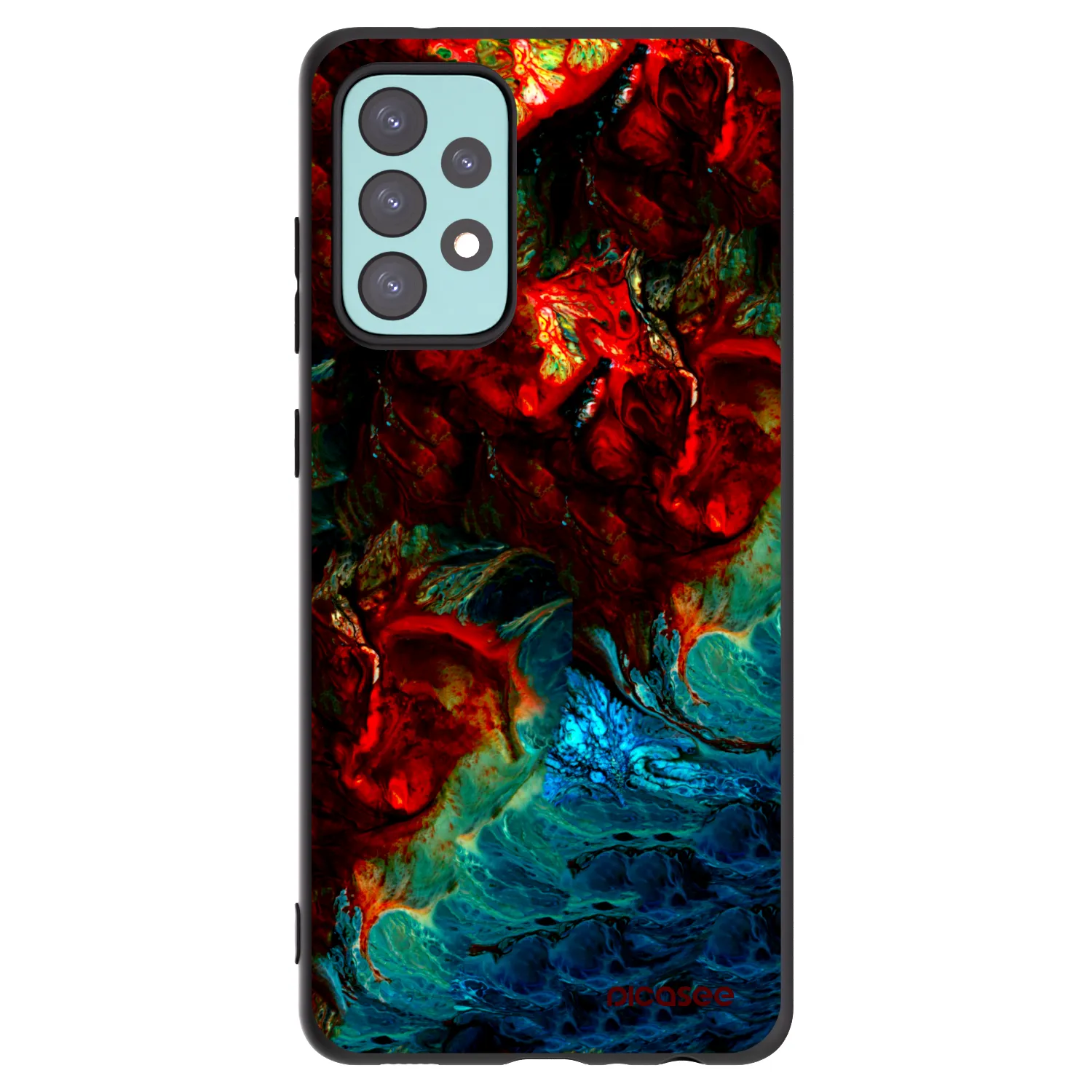 Picasee silikonowe czarne etui na Samsung Galaxy A72 A725F - Universe