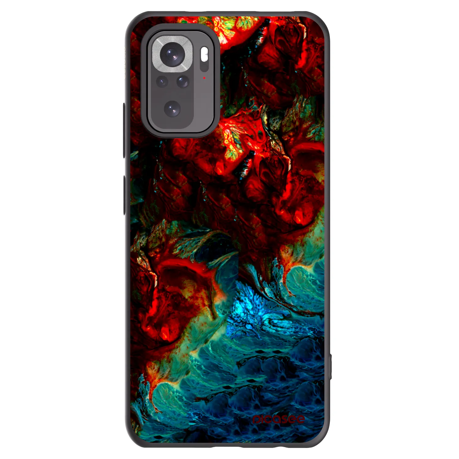 Picasee silikonowe czarne etui na Xiaomi Redmi Note 10S - Universe