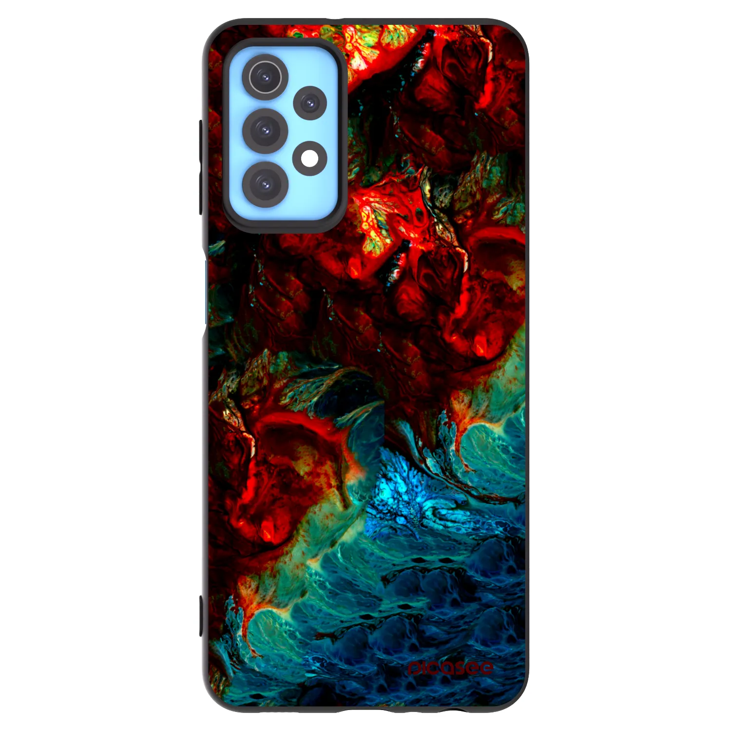 Picasee silikonowe czarne etui na Samsung Galaxy A32 4G SM-A325F - Universe