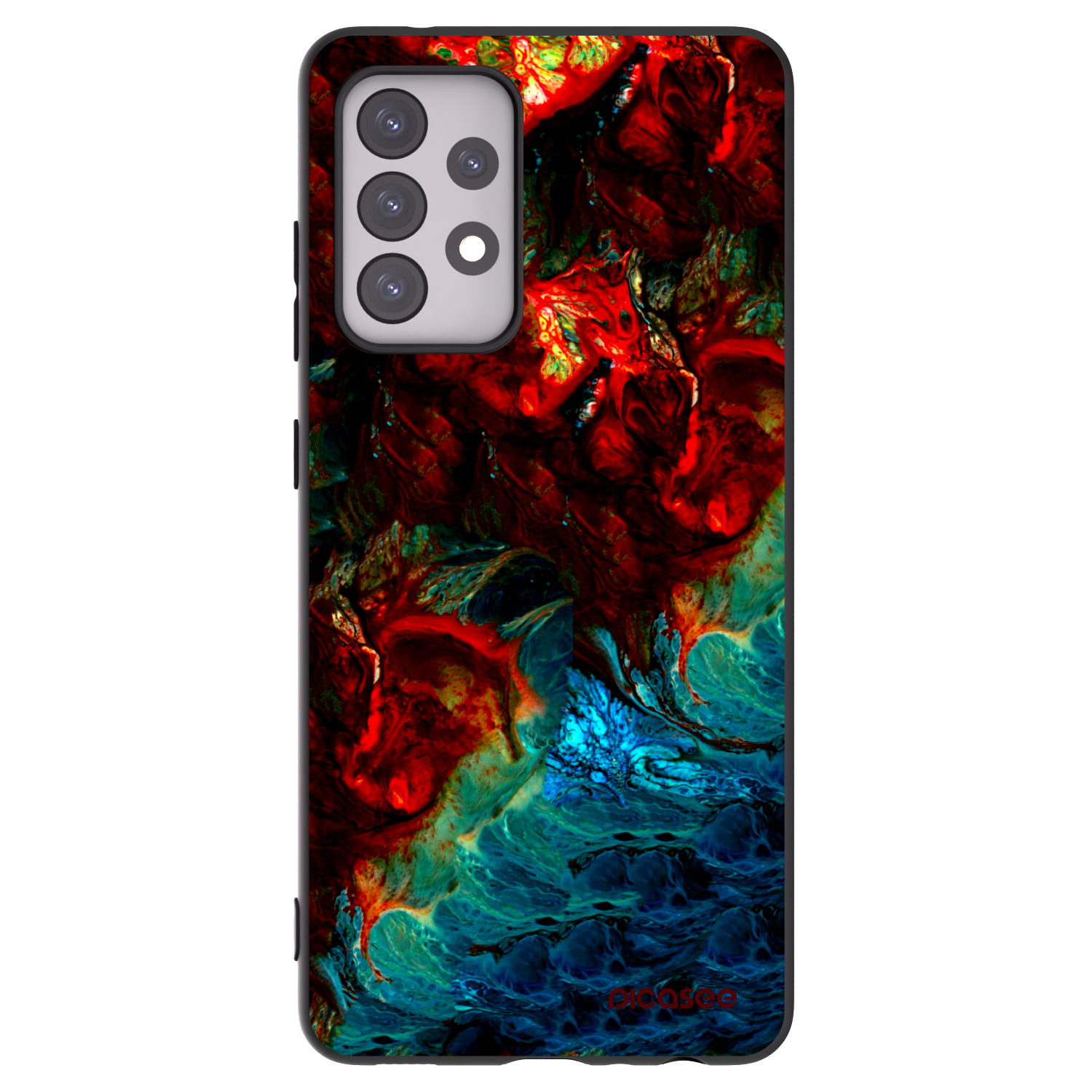 Picasee silikonowe czarne etui na Samsung Galaxy A52s 5G A528B - Universe