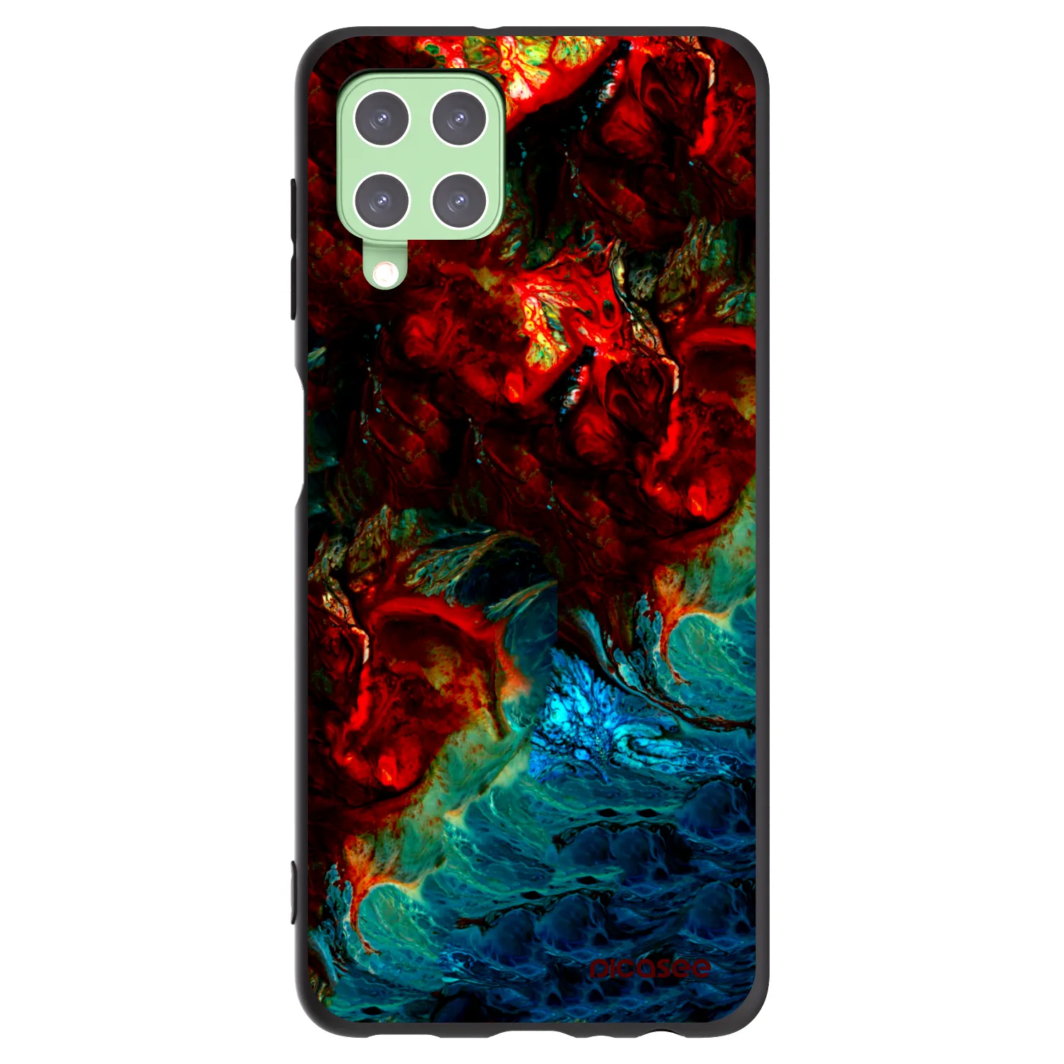 Picasee silikonowe czarne etui na Samsung Galaxy A22 A225F 4G - Universe