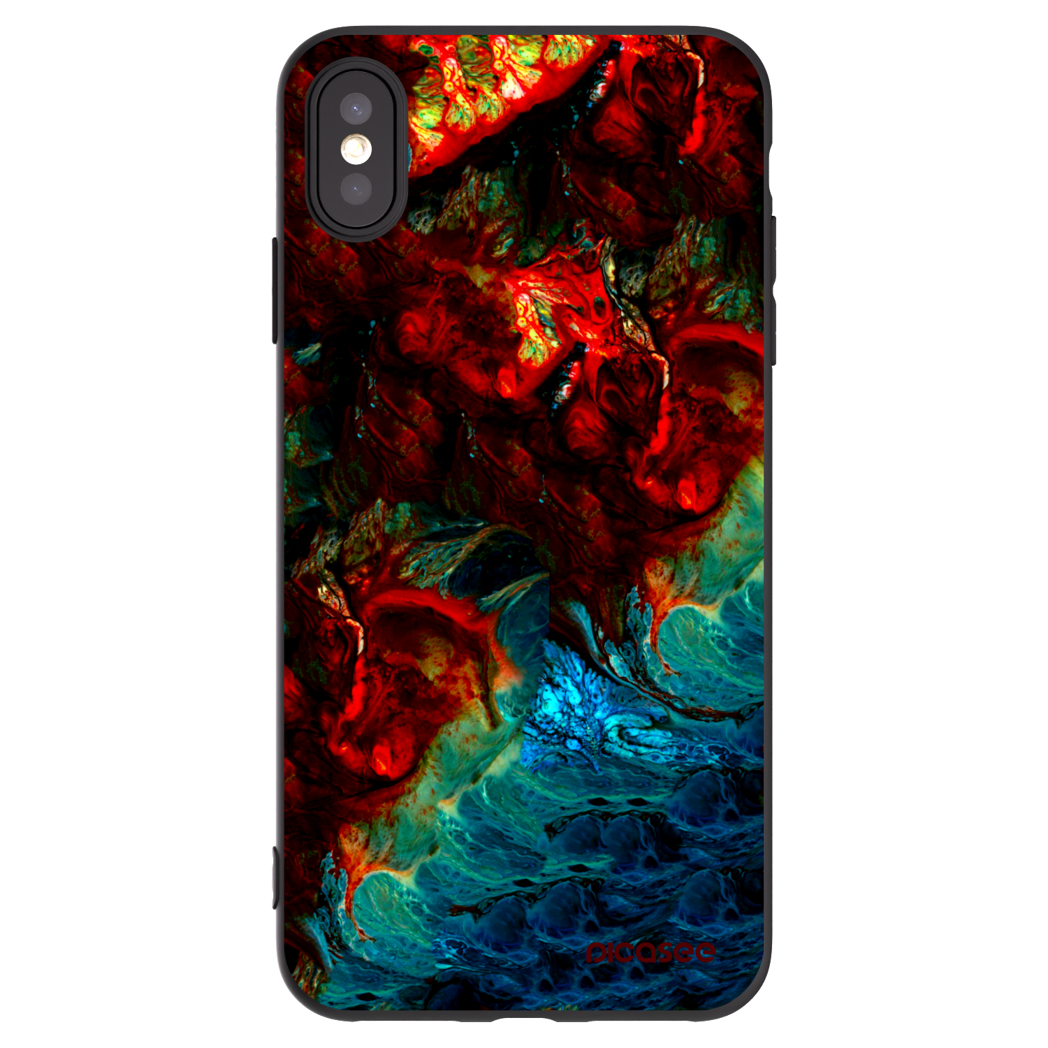 Picasee silikonowe czarne etui na Apple iPhone XS Max - Universe