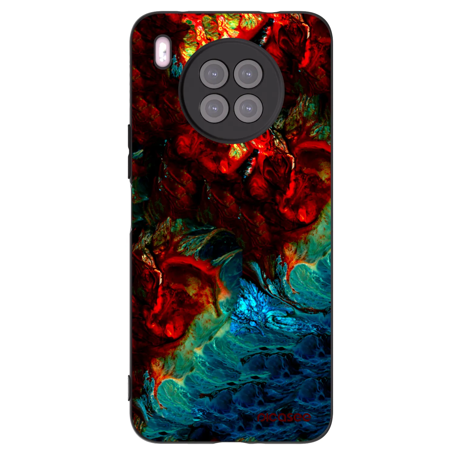 Picasee silikonowe czarne etui na Huawei Nova 8i - Universe