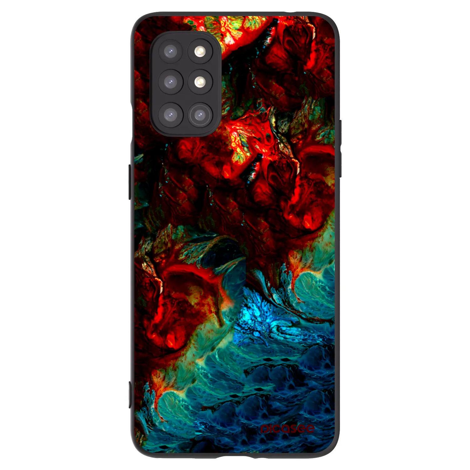 Picasee silikonowe czarne etui na OnePlus 8T - Universe