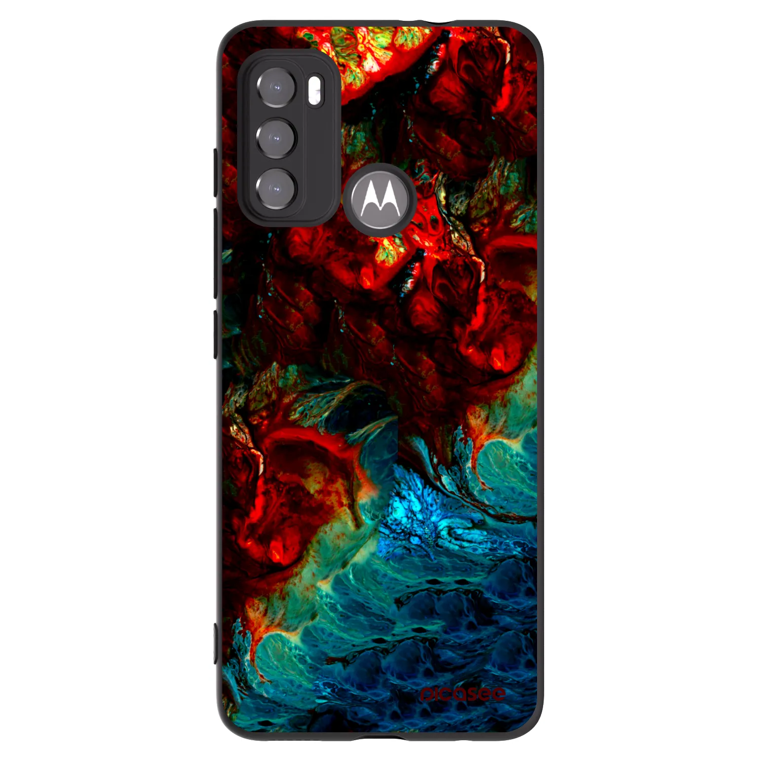 Picasee silikonowe czarne etui na Motorola Moto G60 - Universe