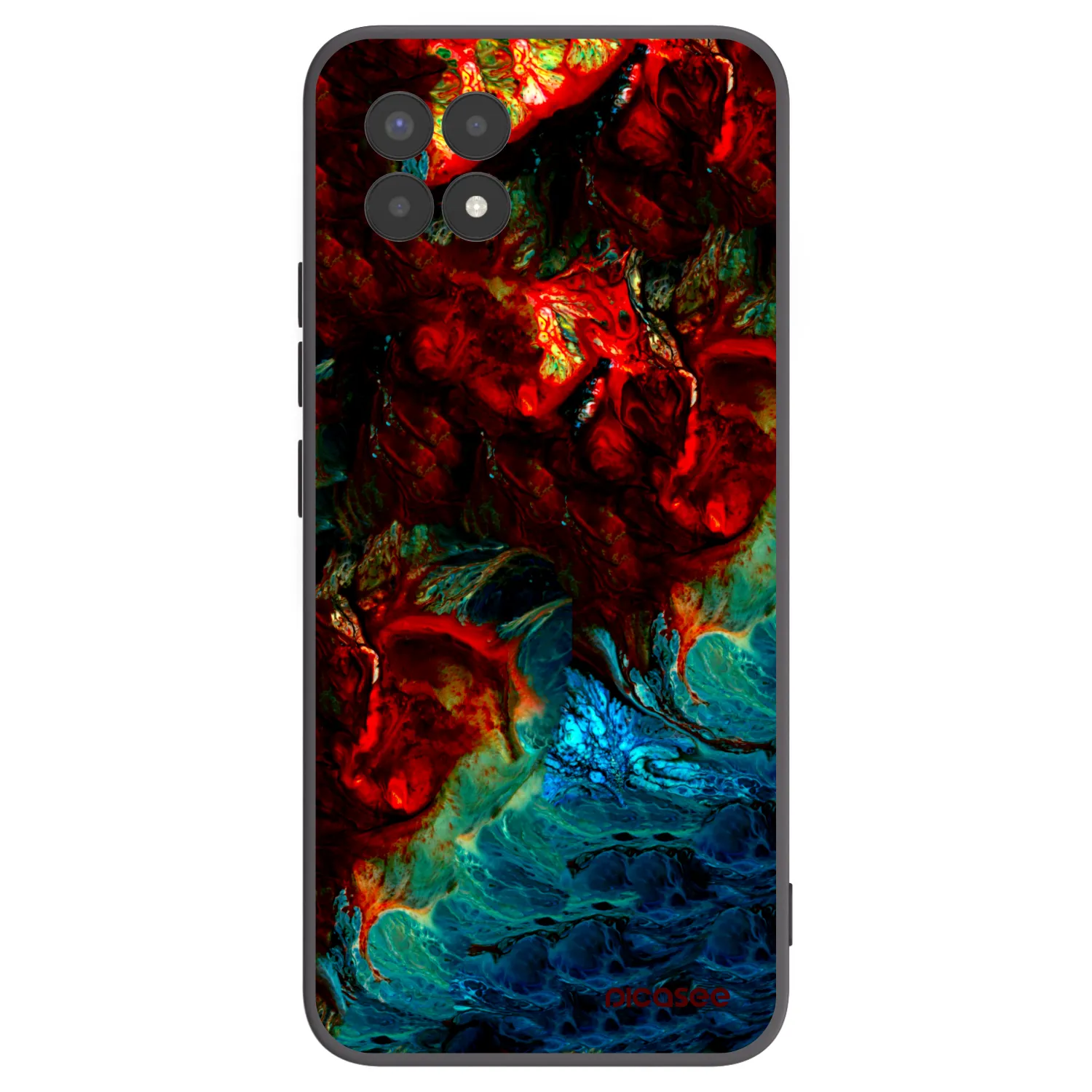 Picasee silikonowe czarne etui na Realme 8i - Universe