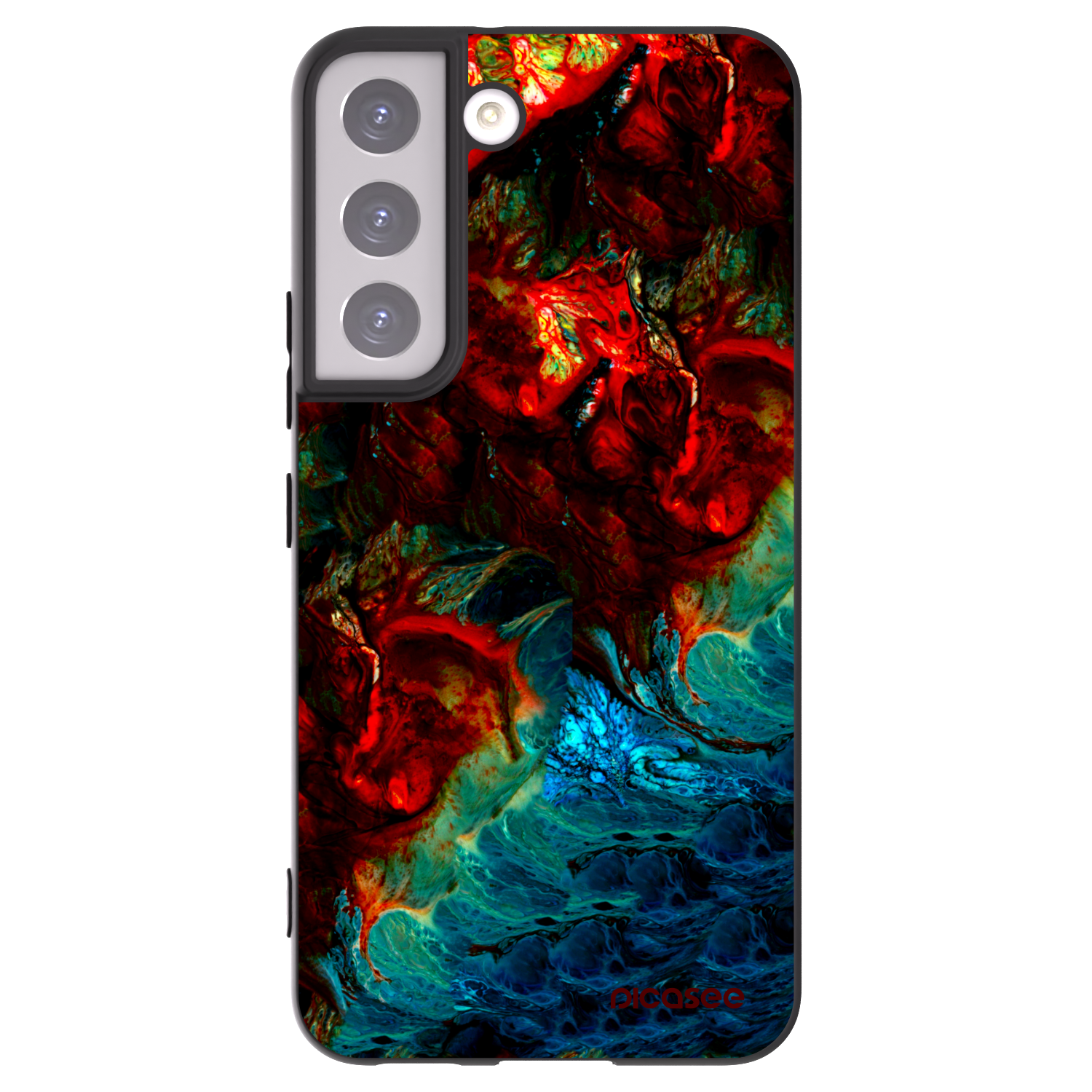 Picasee silikonowe czarne etui na Samsung Galaxy S22 5G - Universe