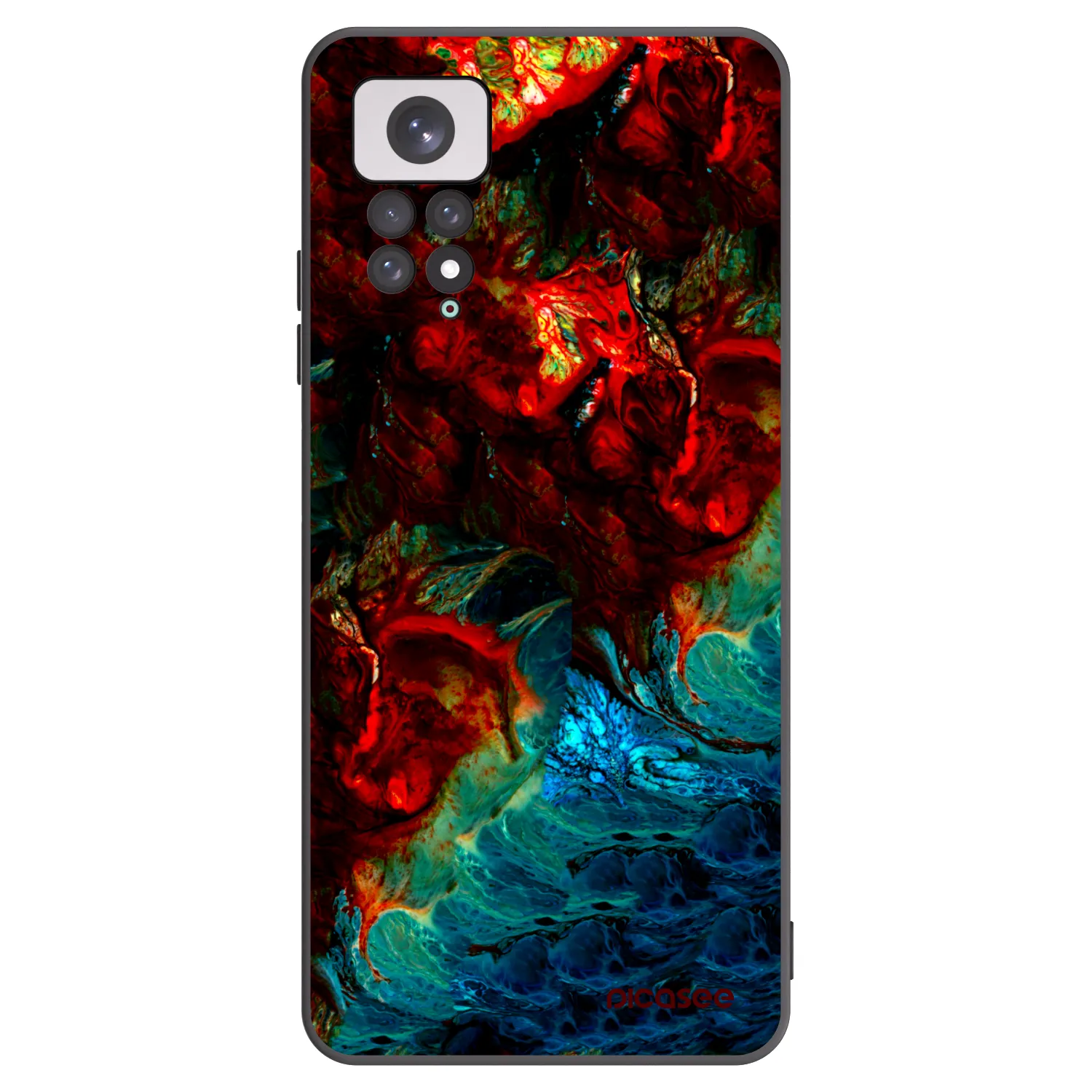Picasee silikonowe czarne etui na Xiaomi Redmi Note 11 - Universe
