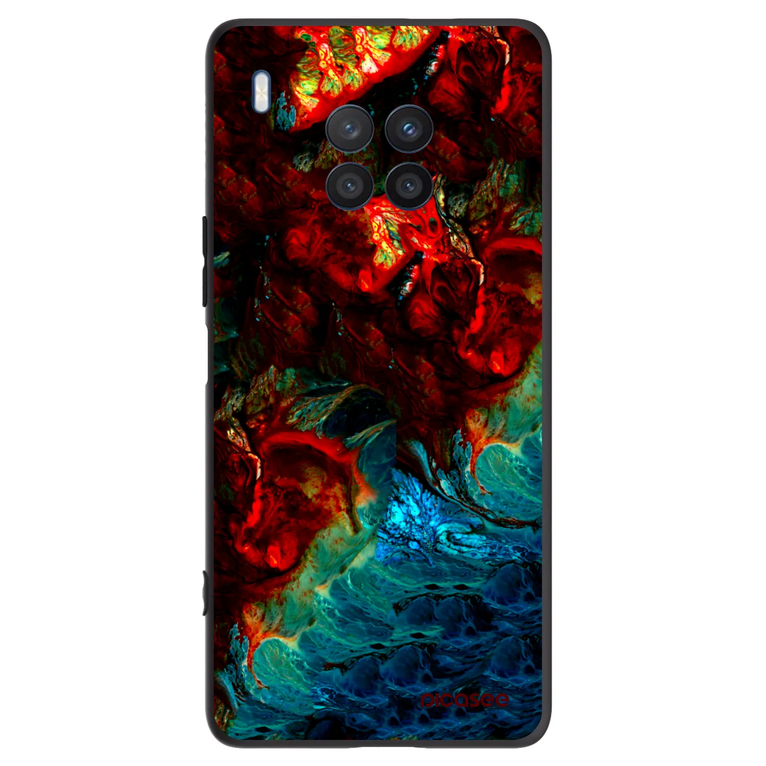 Picasee silikonowe czarne etui na Honor 50 Lite - Universe