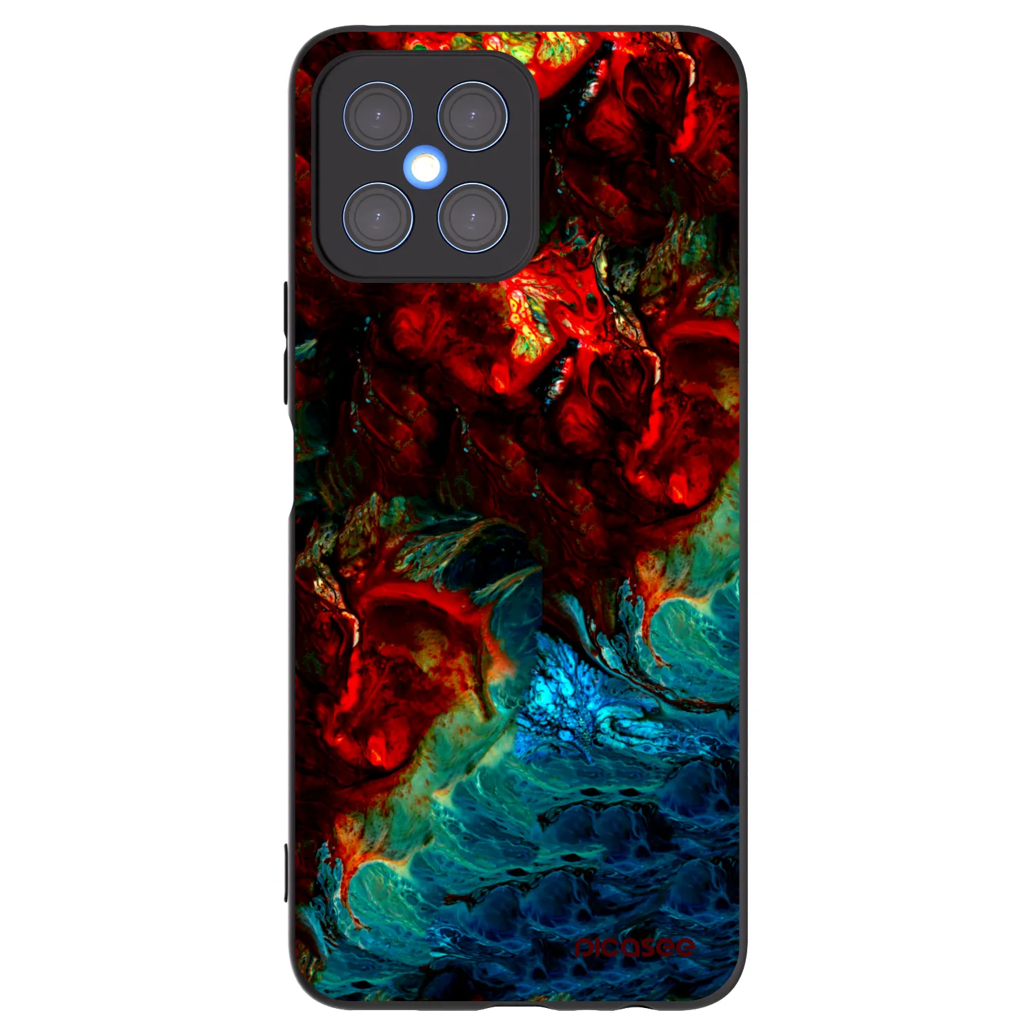 Picasee silikonowe czarne etui na Honor X8 4G - Universe