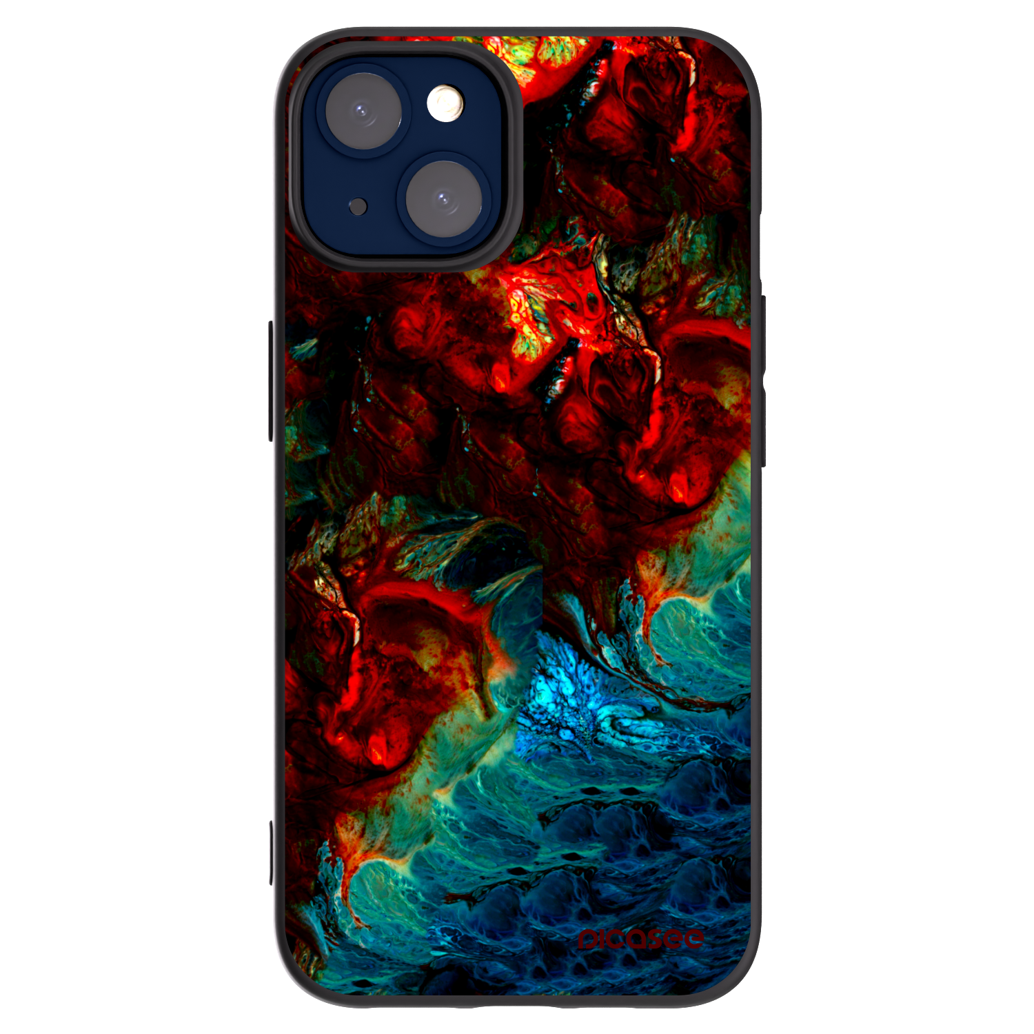 Picasee silikonowe czarne etui na Apple iPhone 14 - Universe