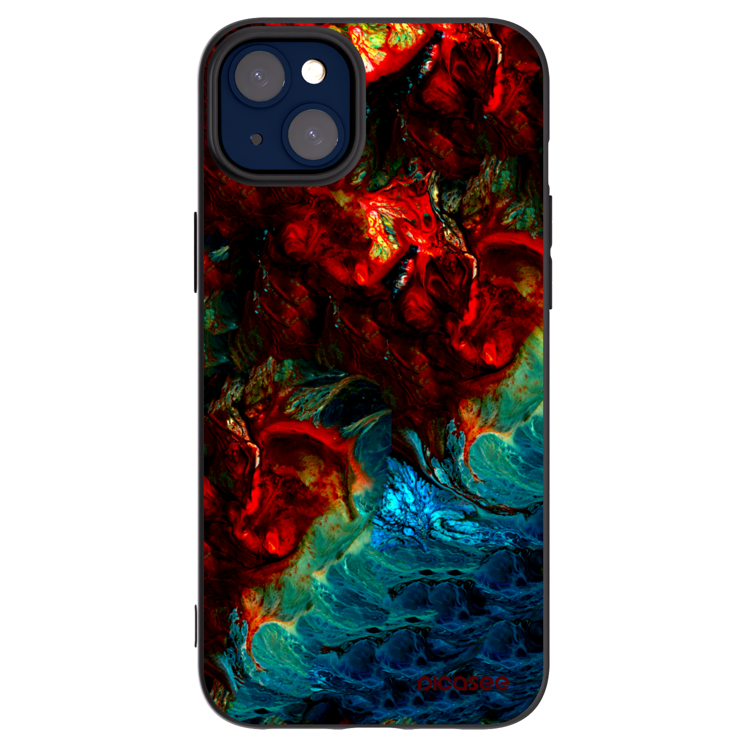 Picasee silikonowe czarne etui na Apple iPhone 14 Plus - Universe