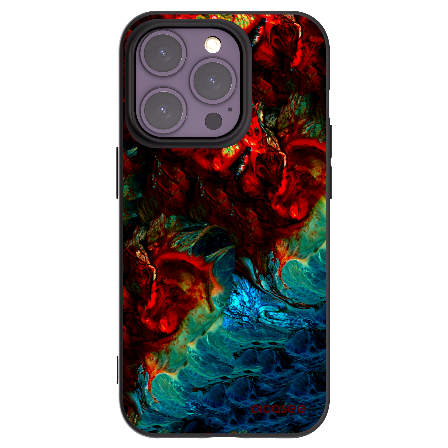 Picasee silikonowe czarne etui na Apple iPhone 14 Pro - Universe