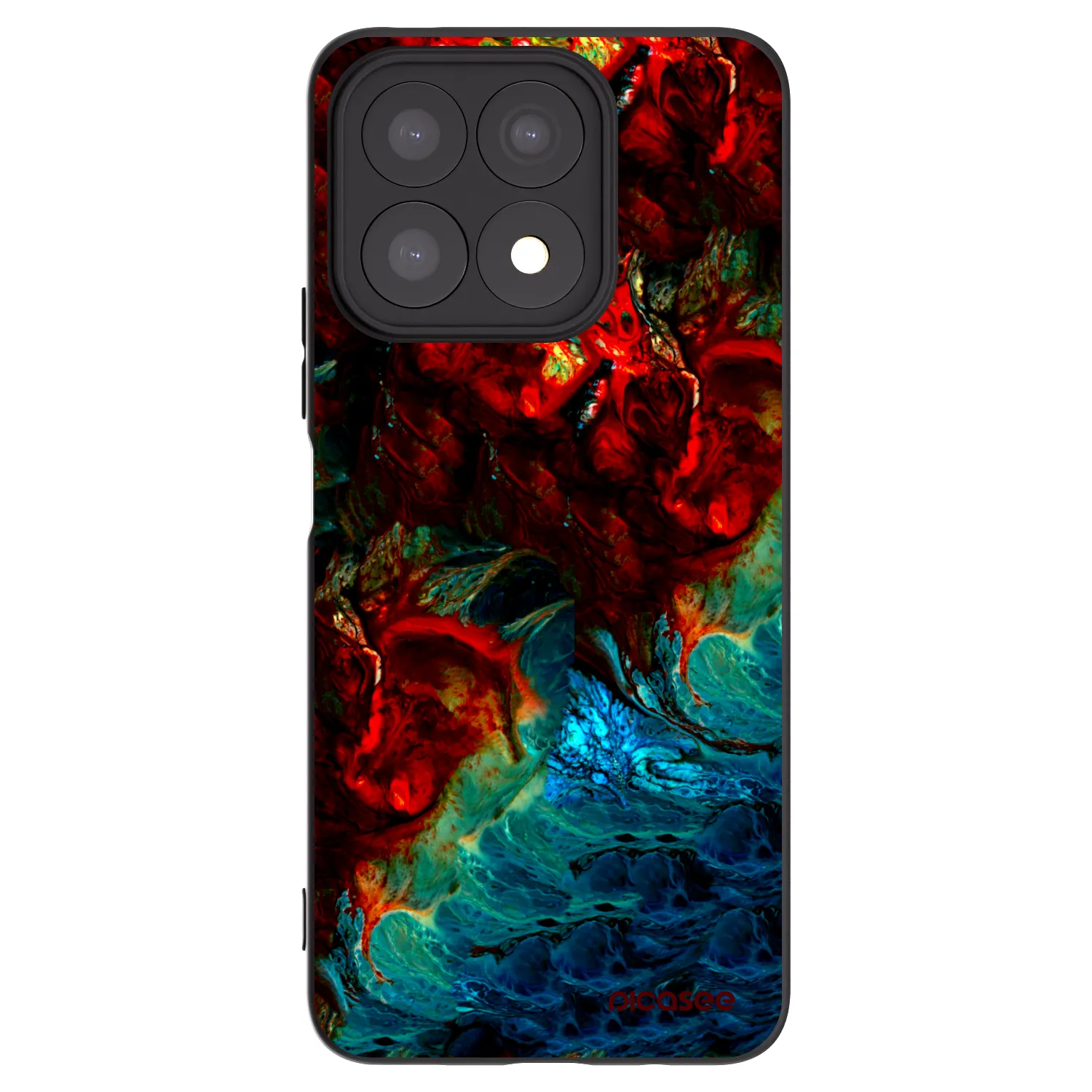 Picasee silikonowe czarne etui na Honor X8a - Universe