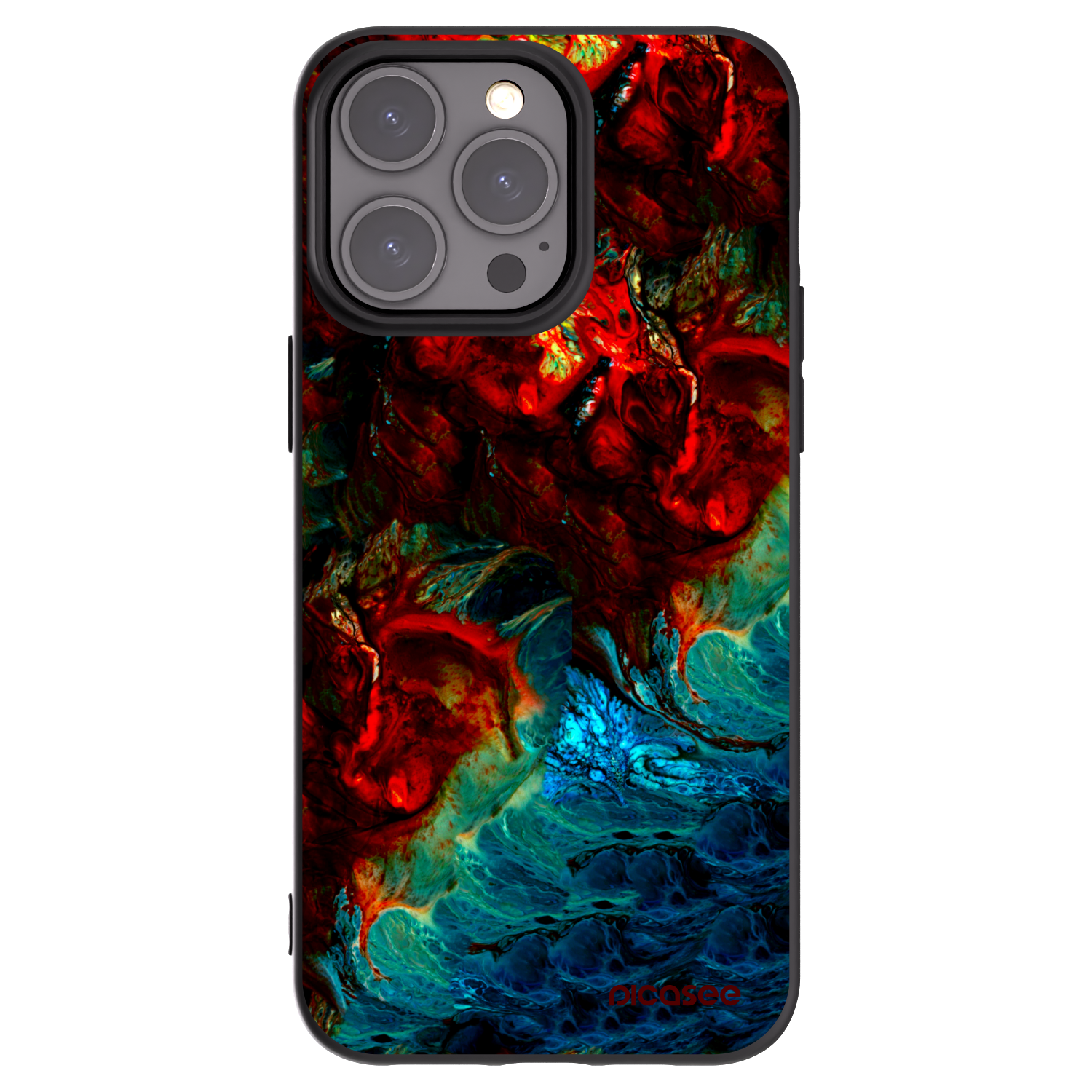 Picasee silikonowe czarne etui na Apple iPhone 15 Pro Max - Universe