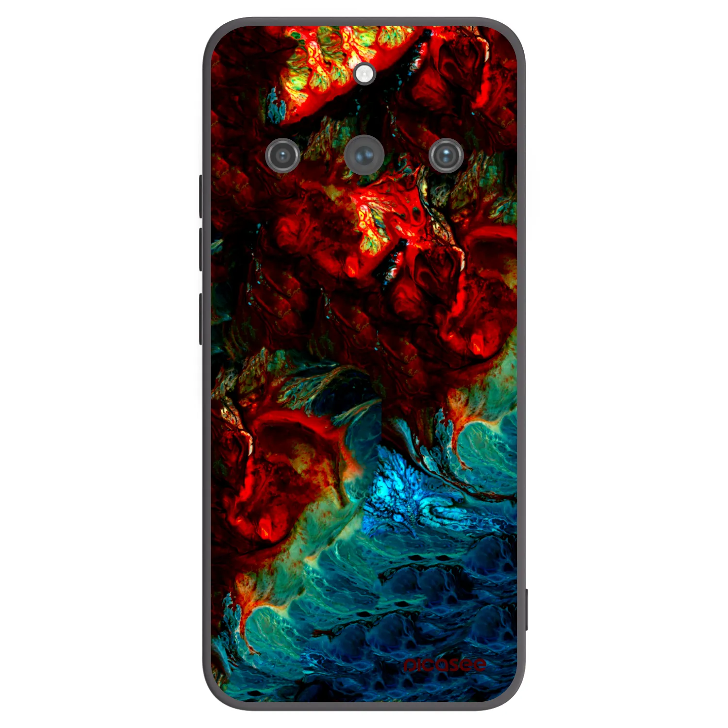 Picasee silikonowe czarne etui na Realme 11 Pro+ - Universe
