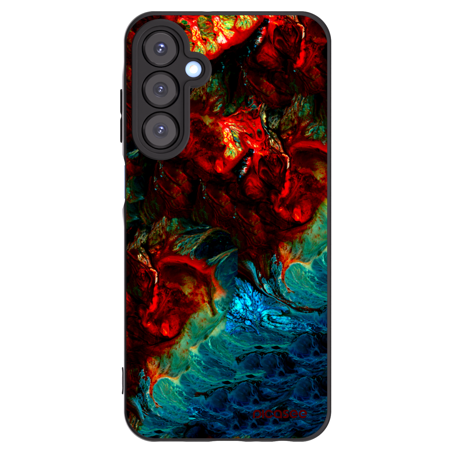 Picasee silikonowe czarne etui na Samsung Galaxy A25 A256B 5G - Universe