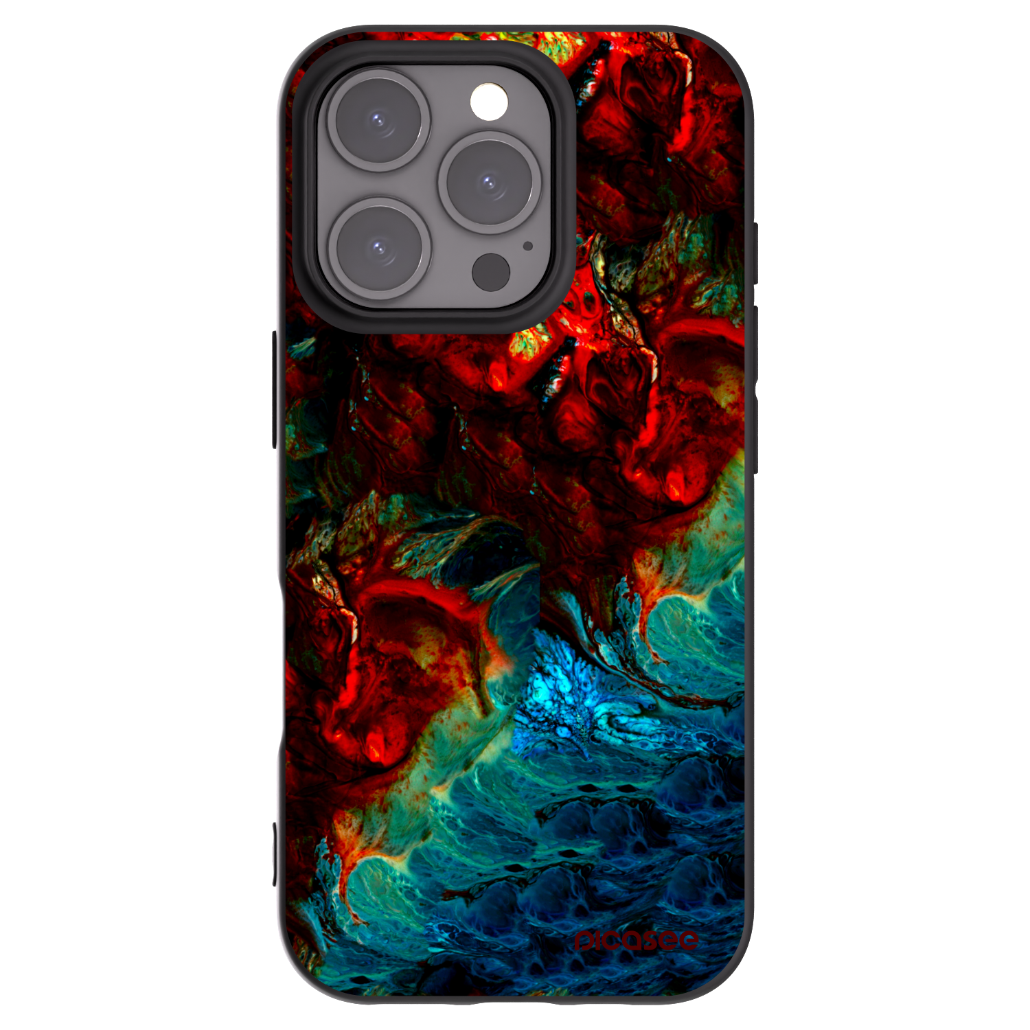 Picasee silikonowe czarne etui na Apple iPhone 16 Pro - Universe