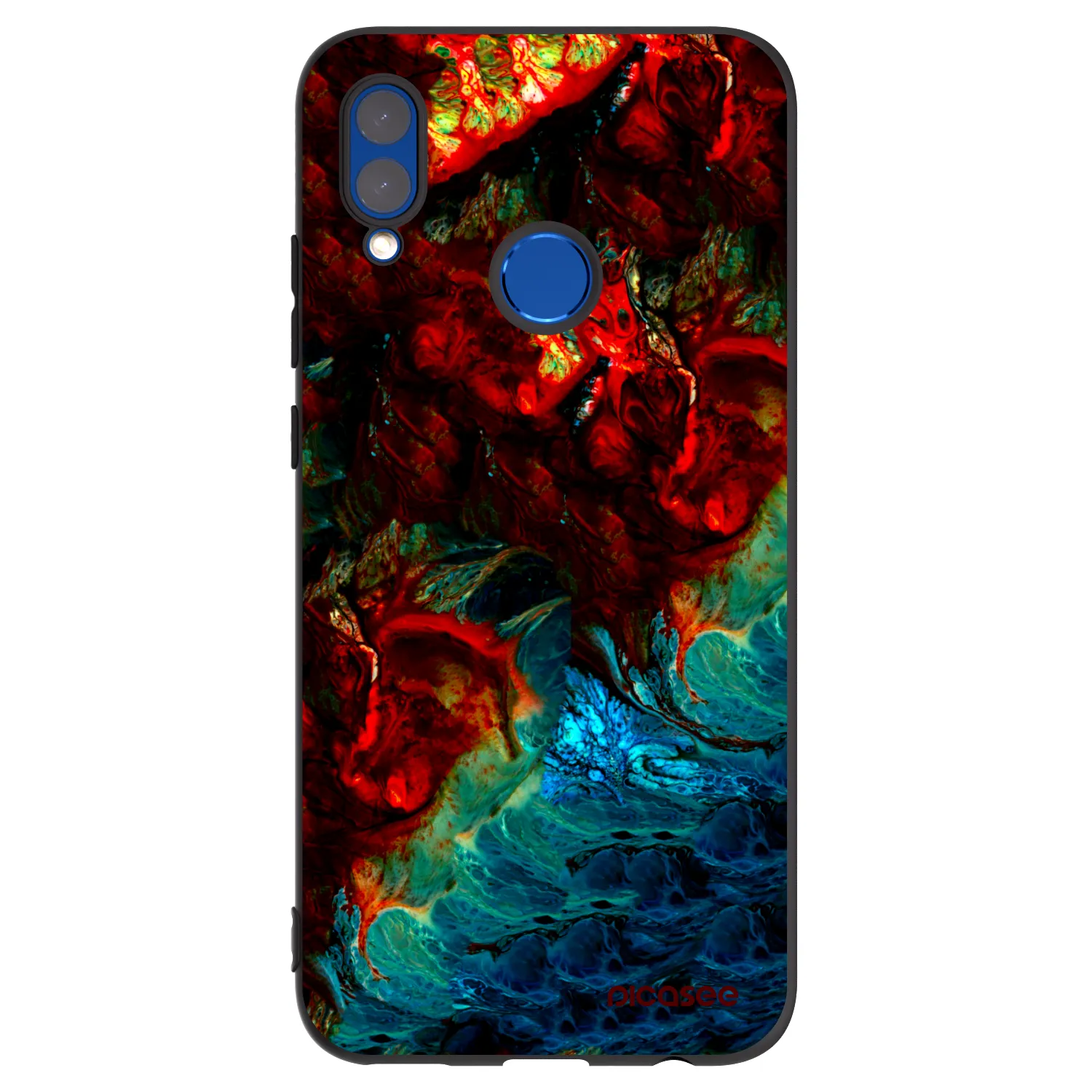 Picasee silikonowe czarne etui na Honor 10 Lite - Universe