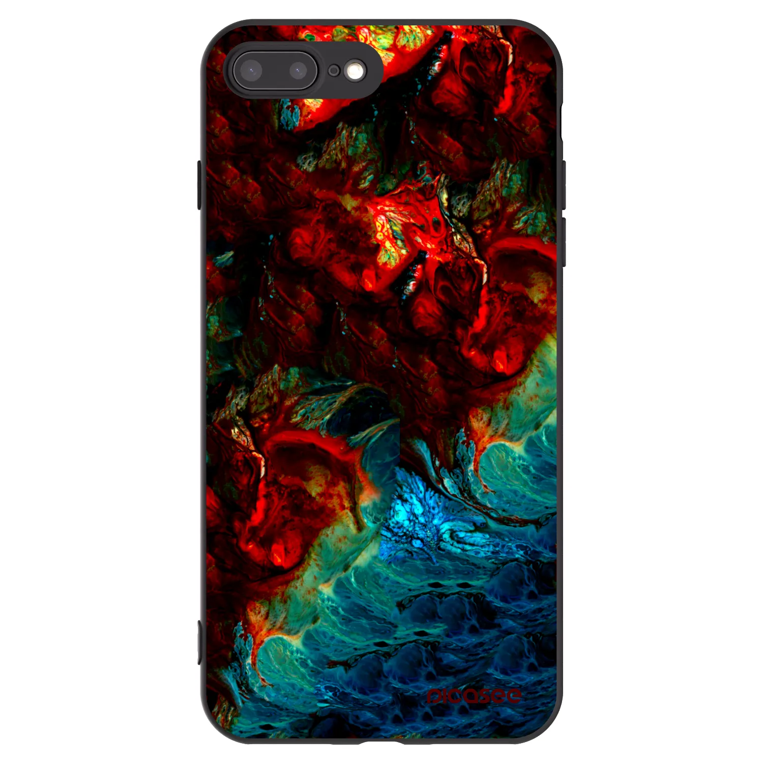 Picasee silikonowe czarne etui na Apple iPhone 8 Plus - Universe