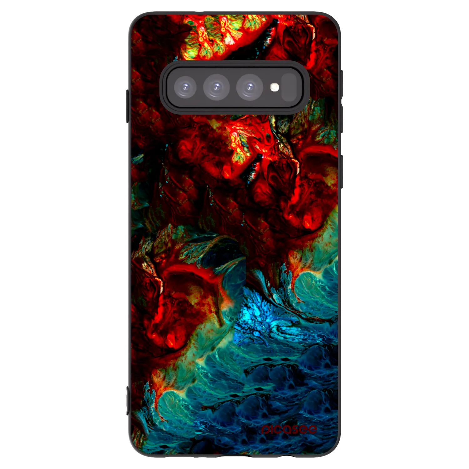 Picasee silikonowe czarne etui na Samsung Galaxy S10 G973 - Universe