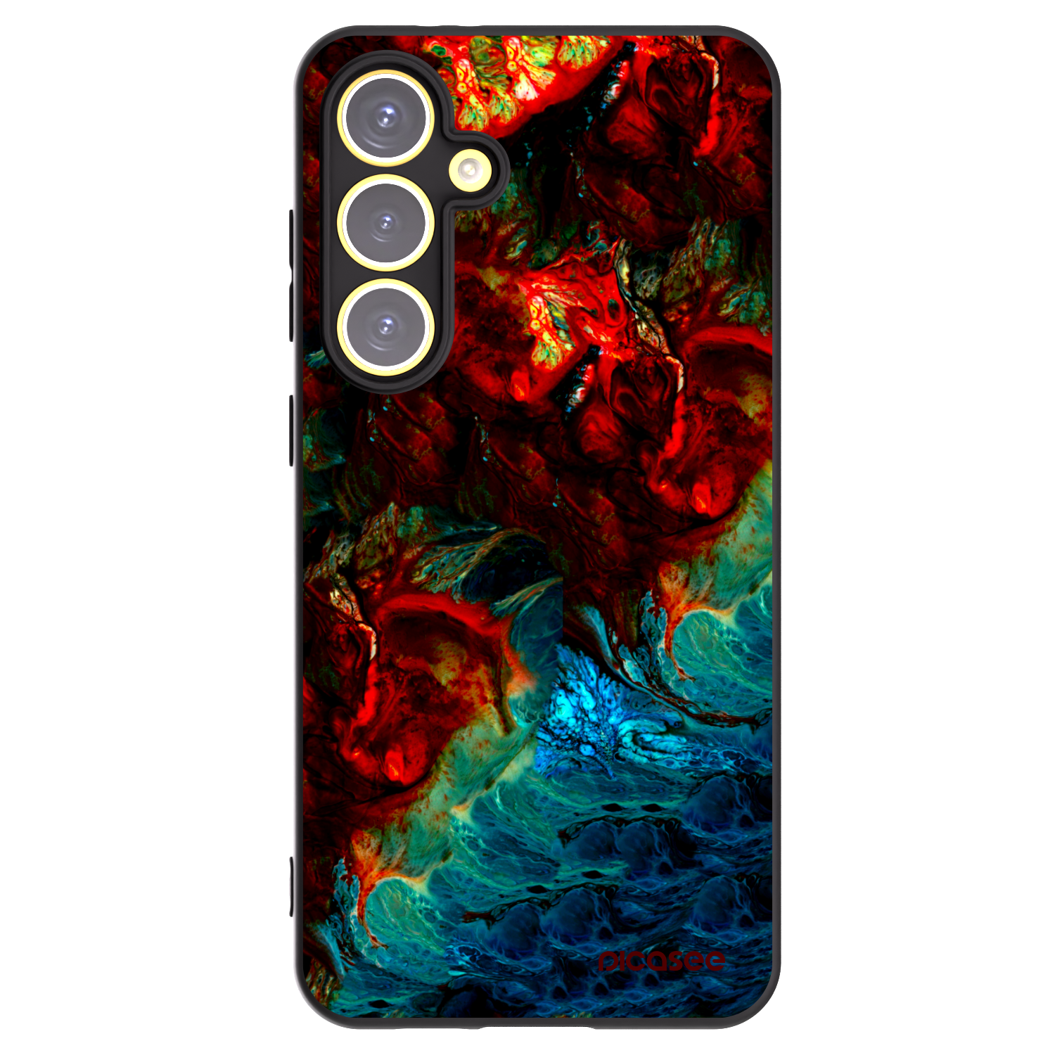 Picasee silikonowe czarne etui na Samsung Galaxy S24 FE S721B - Universe