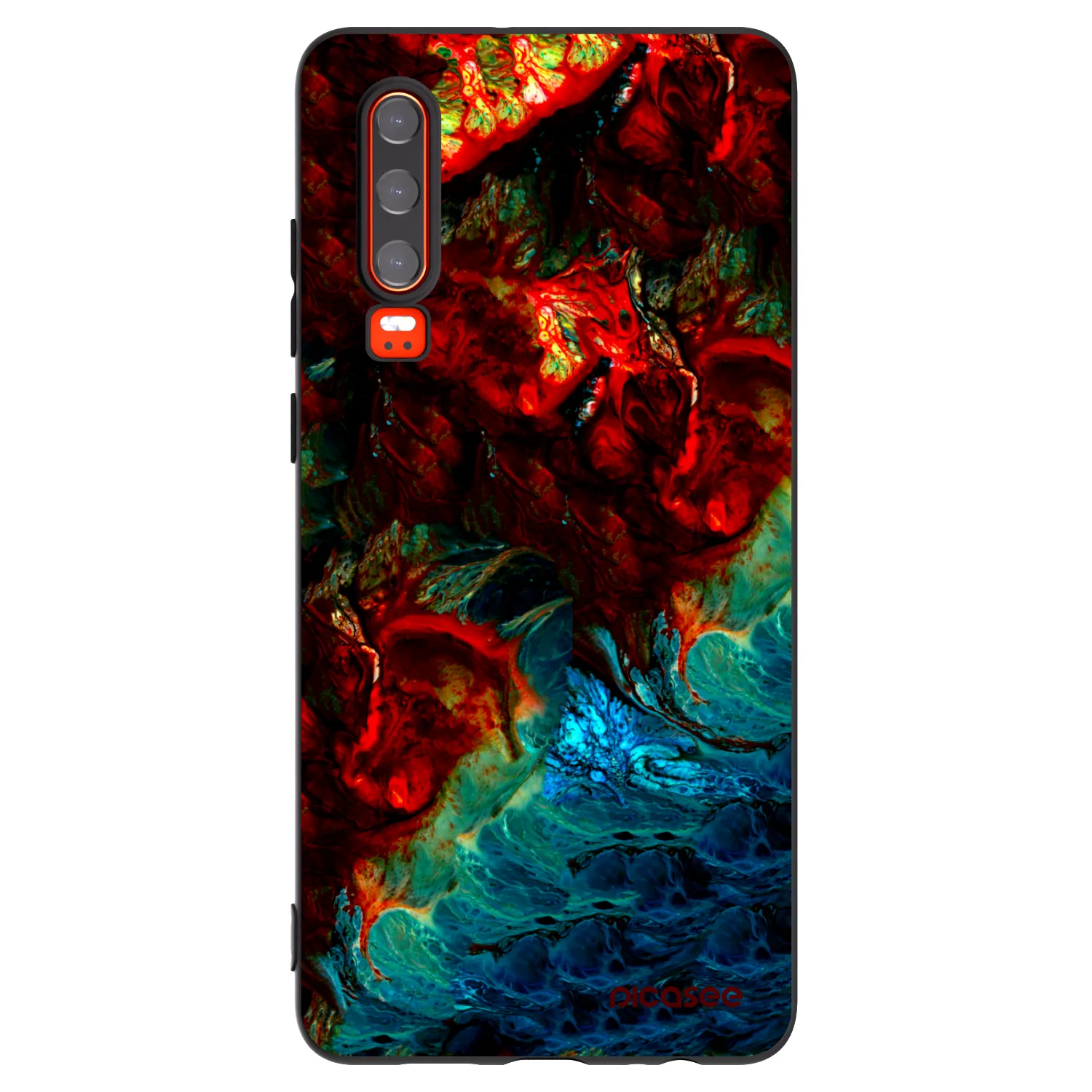 Picasee silikonowe czarne etui na Huawei P30 - Universe