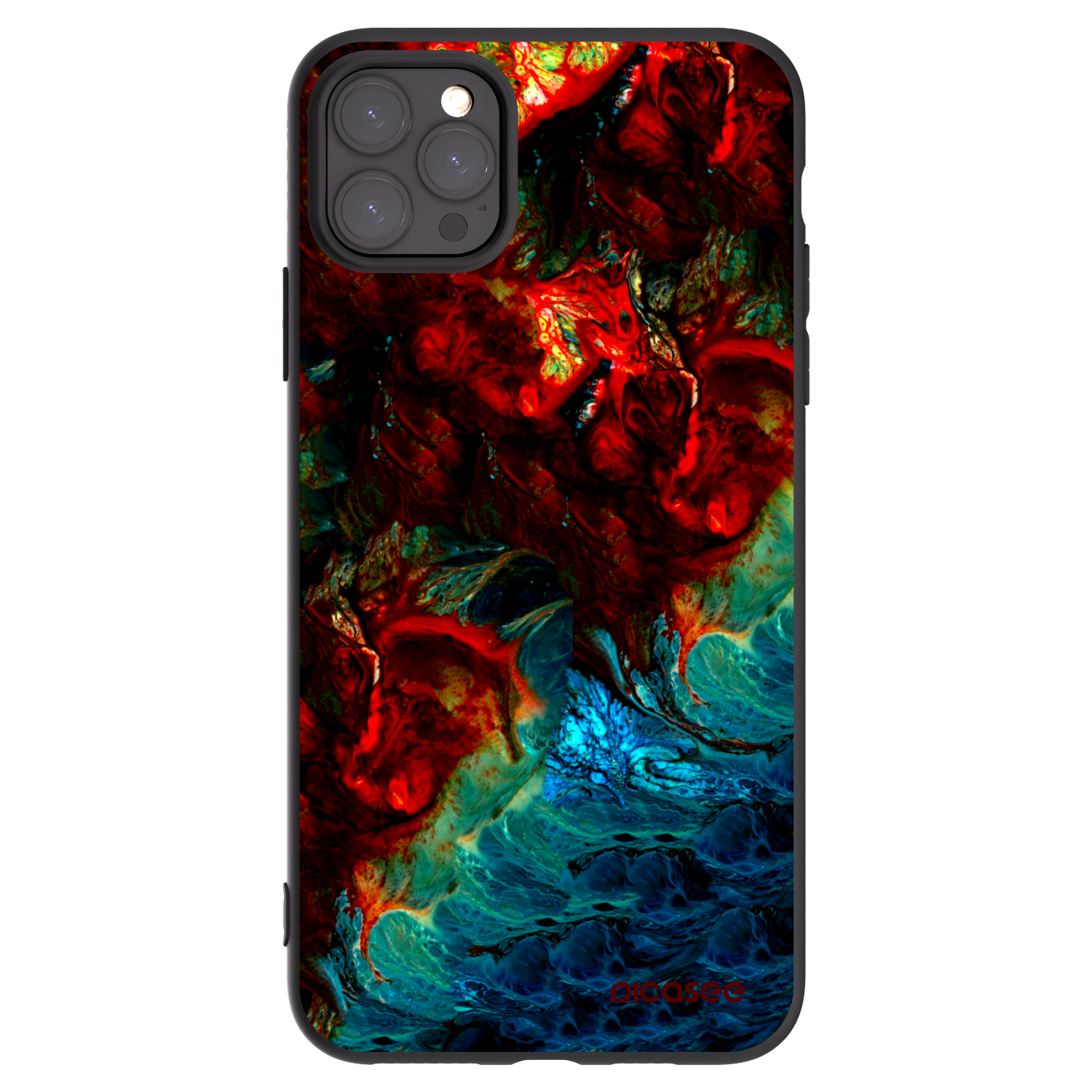 Picasee silikonowe czarne etui na Apple iPhone 11 Pro Max - Universe