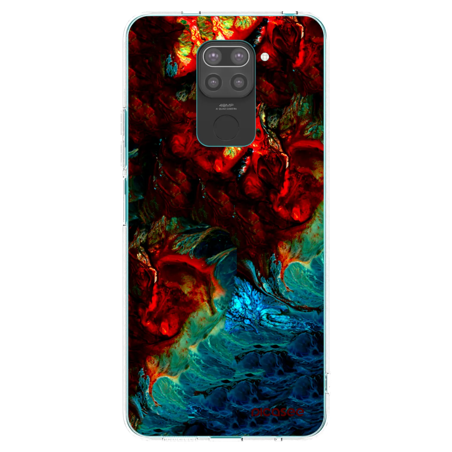 Picasee silikonowe czarne etui na Xiaomi Redmi Note 9 - Universe