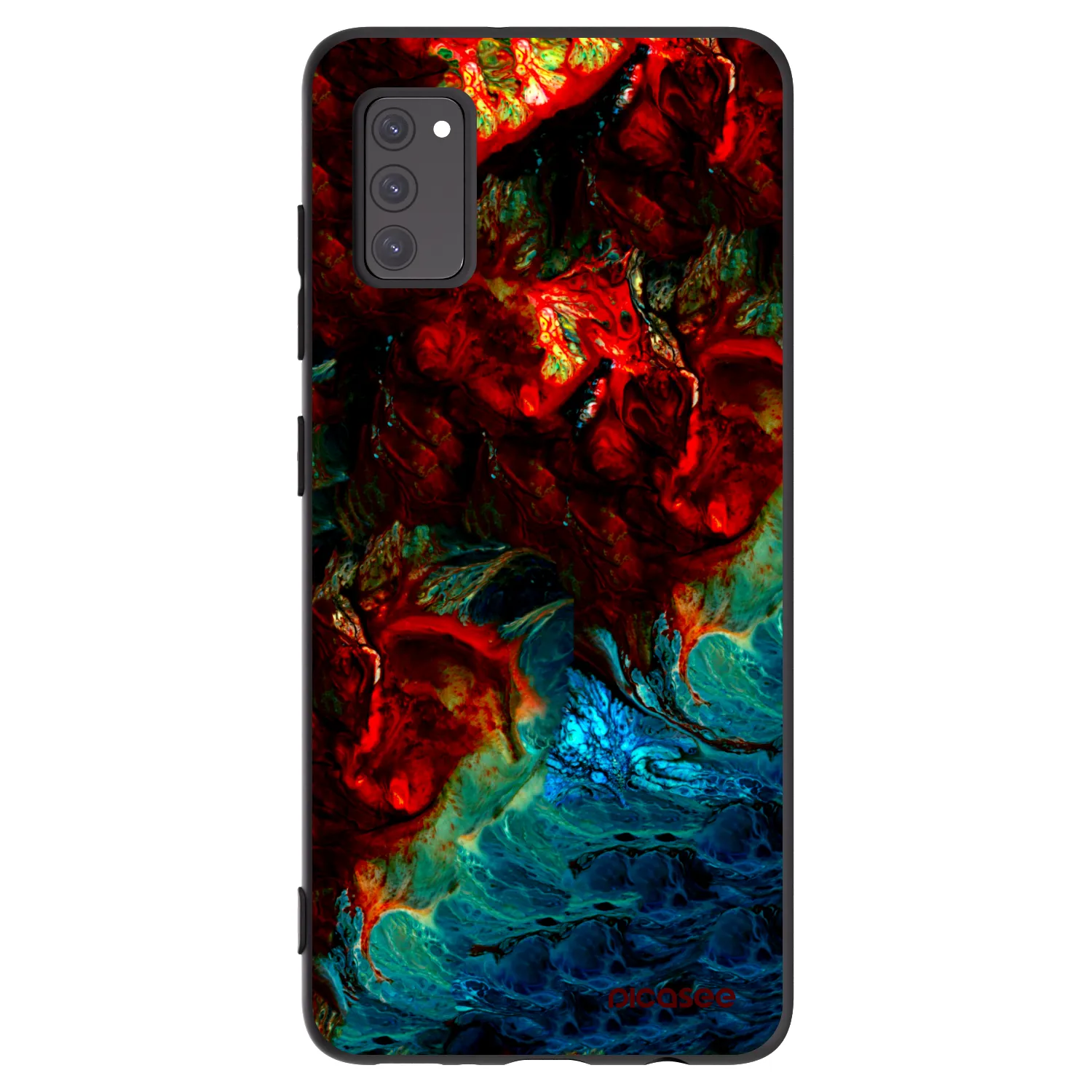 Picasee silikonowe czarne etui na Samsung Galaxy A41 A415F - Universe