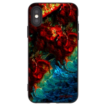 Picasee silikonowe czarne etui na Apple iPhone X/XS - Universe