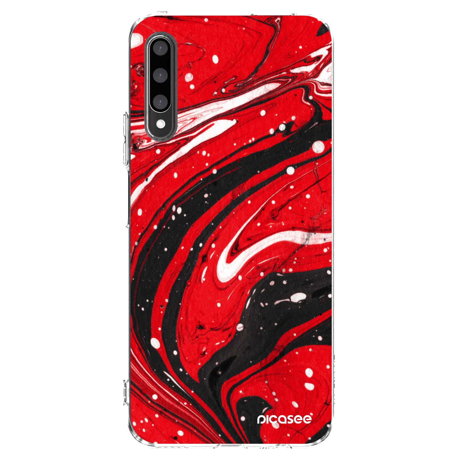 Picasee silikonowe przeźroczyste etui na Honor 9X Pro - Red black