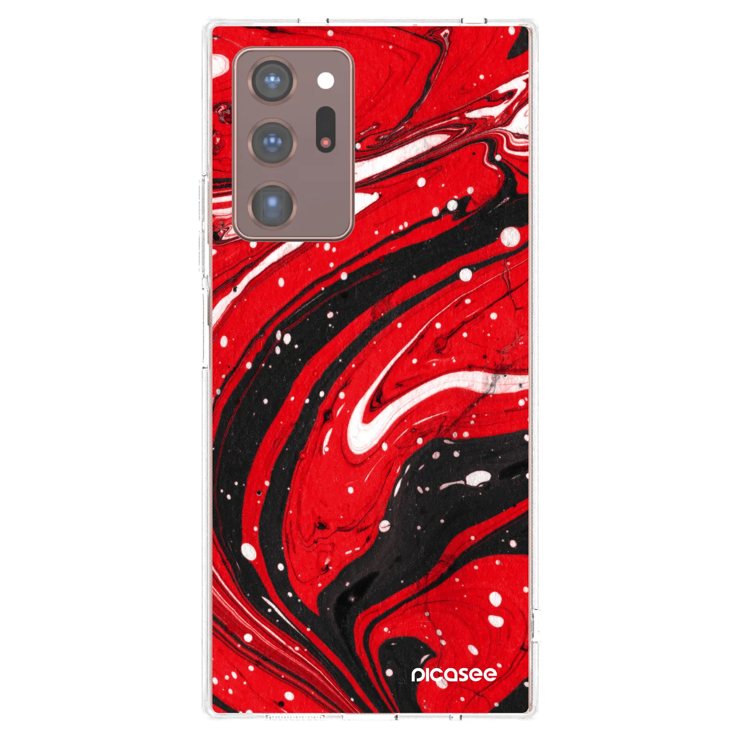 Picasee silikonowe przeźroczyste etui na Samsung Galaxy Note 20 Ultra - Red black