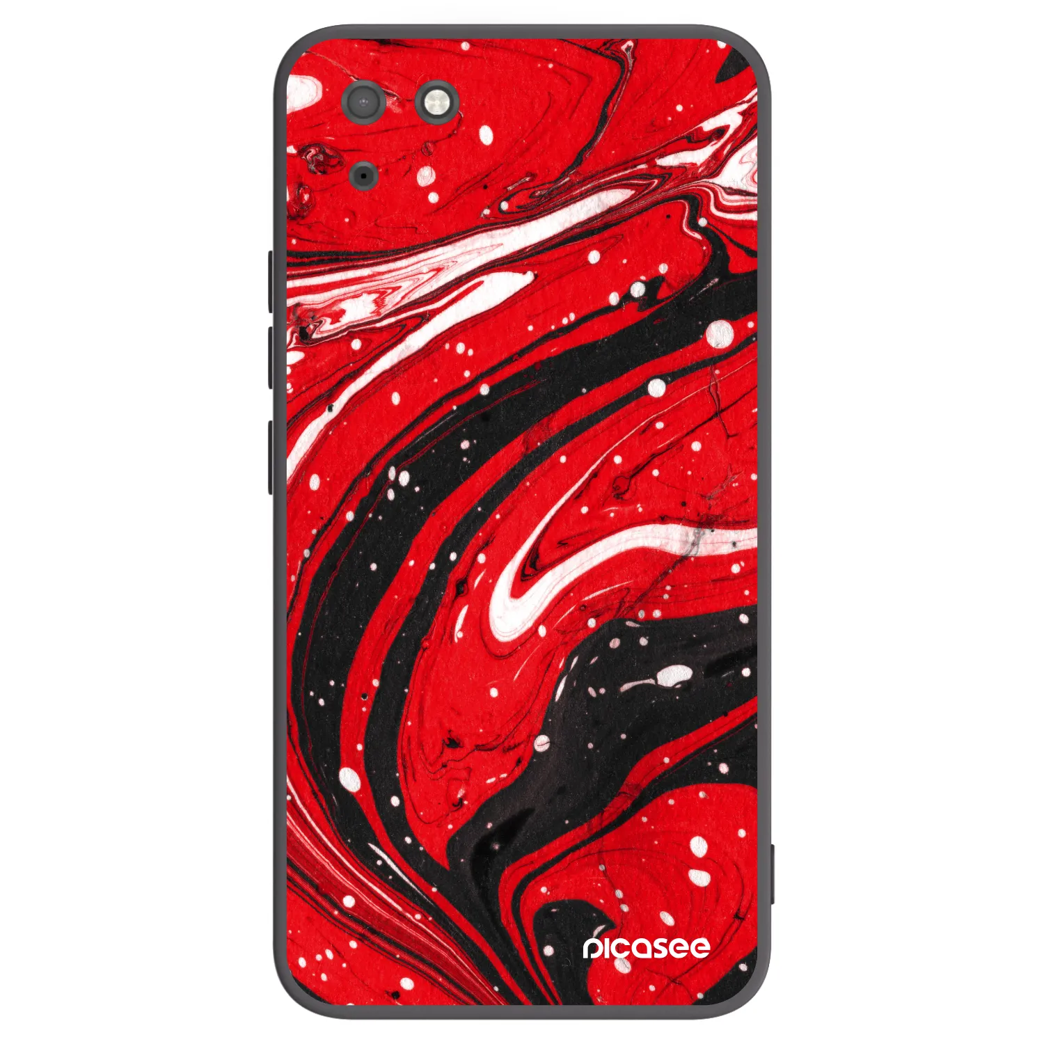 Picasee silikonowe czarne etui na Huawei Y5P - Red black