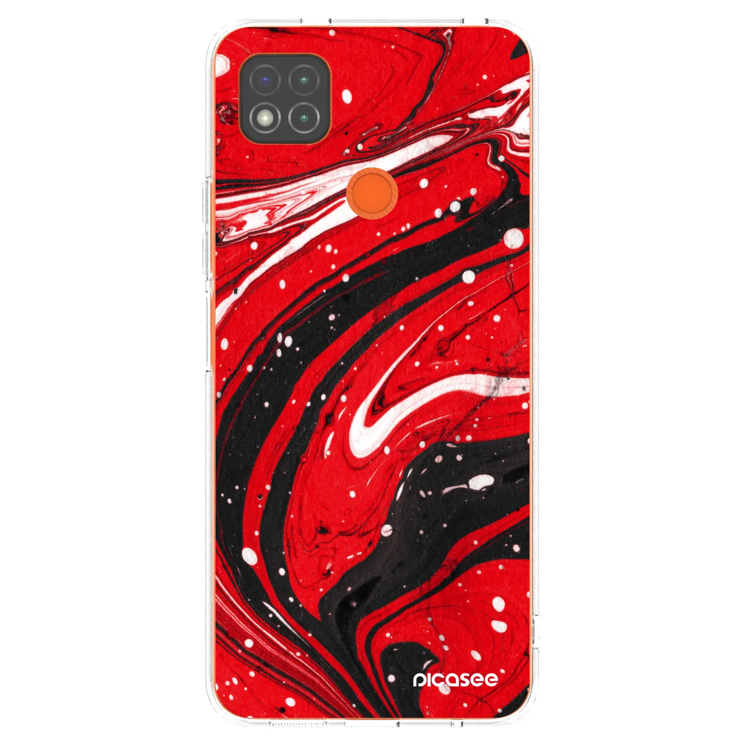 Picasee silikonowe przeźroczyste etui na Xiaomi Redmi 9C - Red black