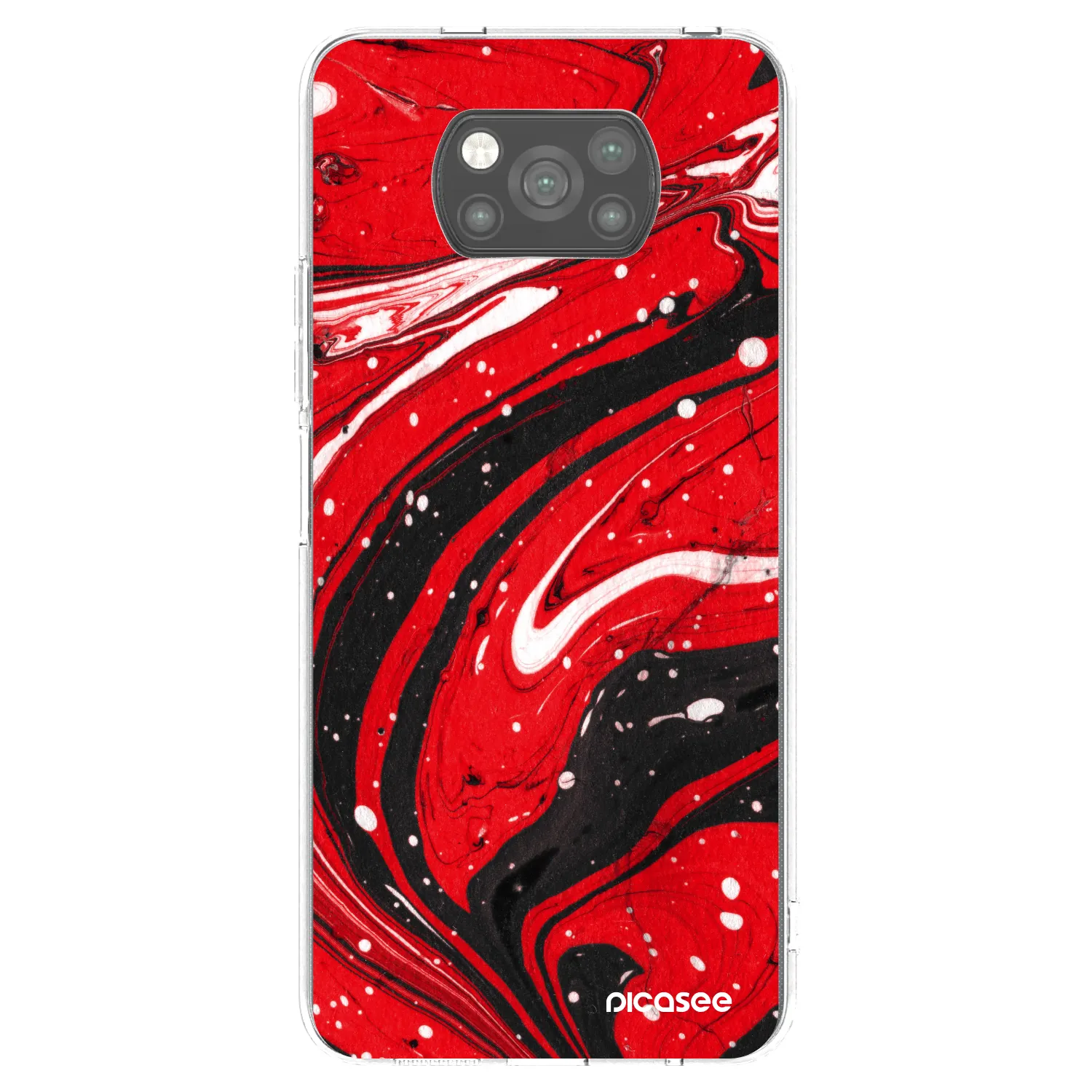 Picasee silikonowe czarne etui na Xiaomi Poco X3 - Red black