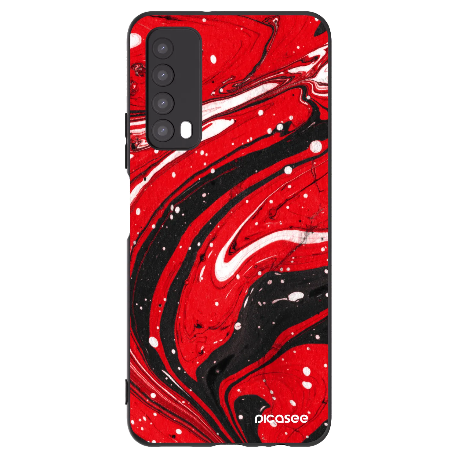 Picasee silikonowe czarne etui na Huawei P Smart 2021 - Red black