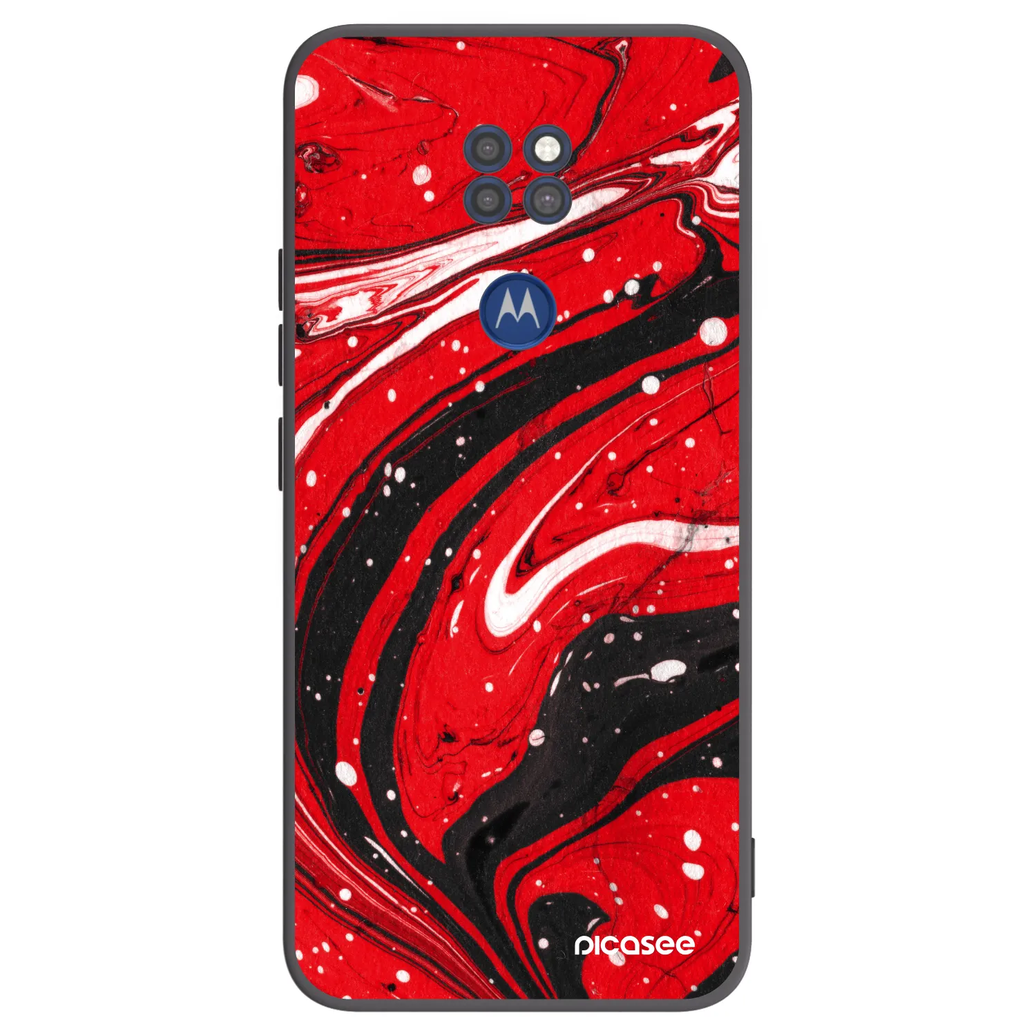 Picasee silikonowe czarne etui na Motorola Moto G9 Play - Red black