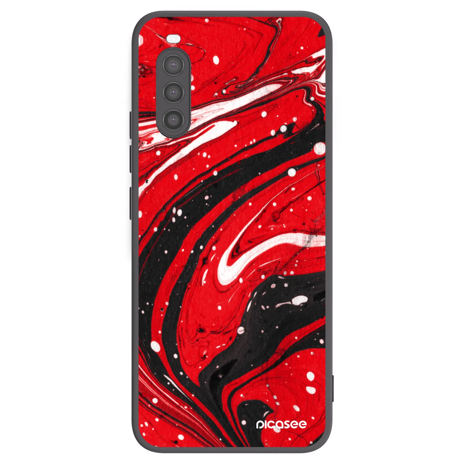 Picasee silikonowe czarne etui na Sony Xperia 10 II - Red black