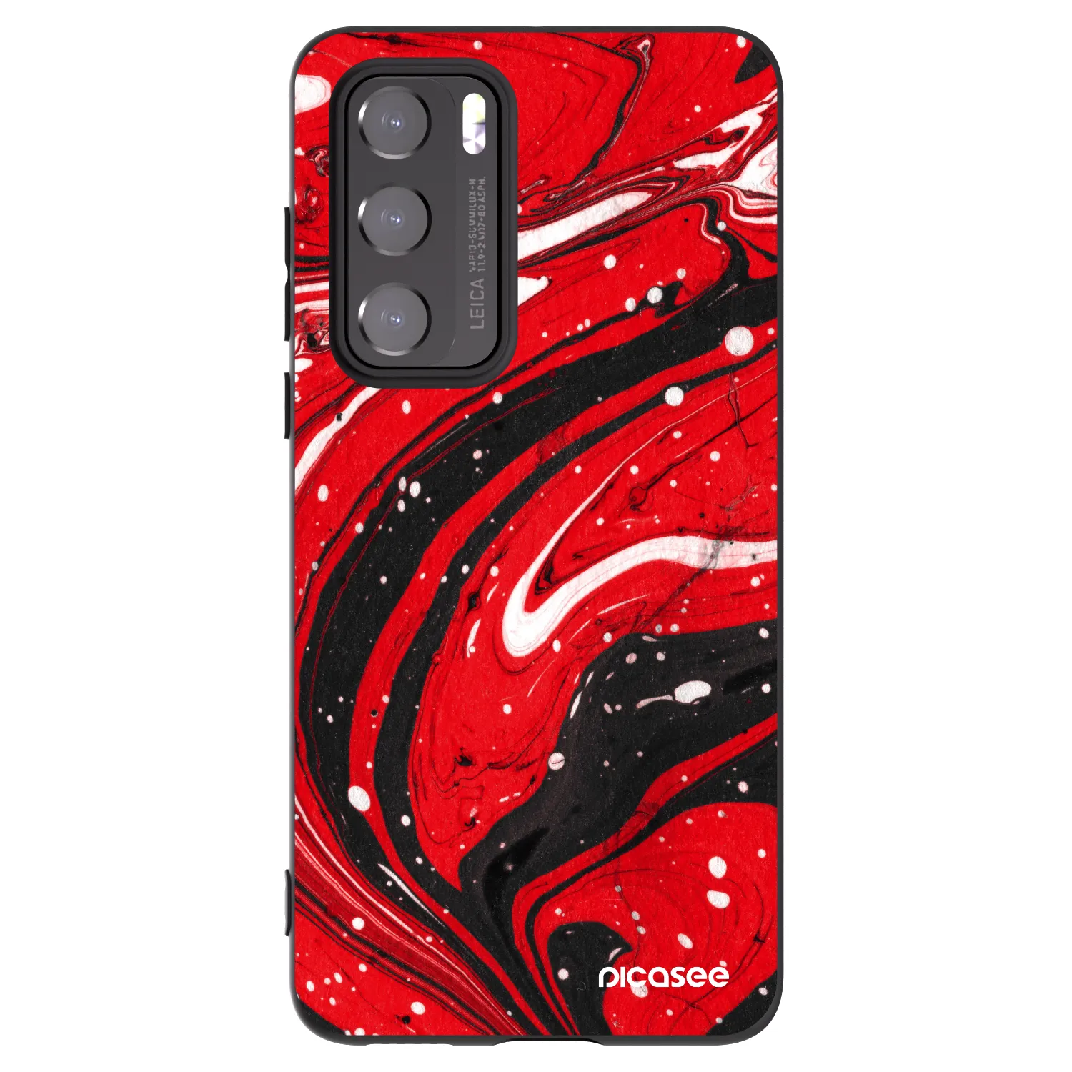 Picasee silikonowe czarne etui na Huawei P40 - Red black