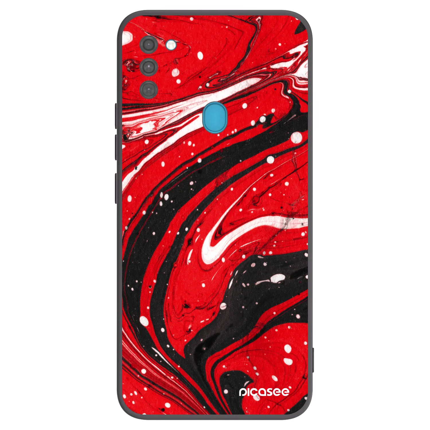 Picasee silikonowe czarne etui na Samsung Galaxy M11 - Red black