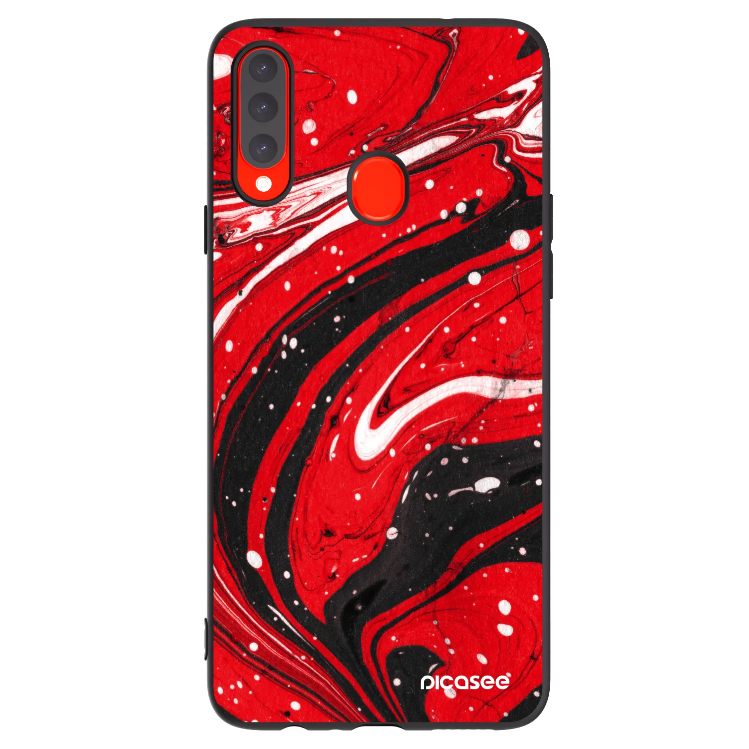 Picasee silikonowe czarne etui na Samsung Galaxy A20s - Red black