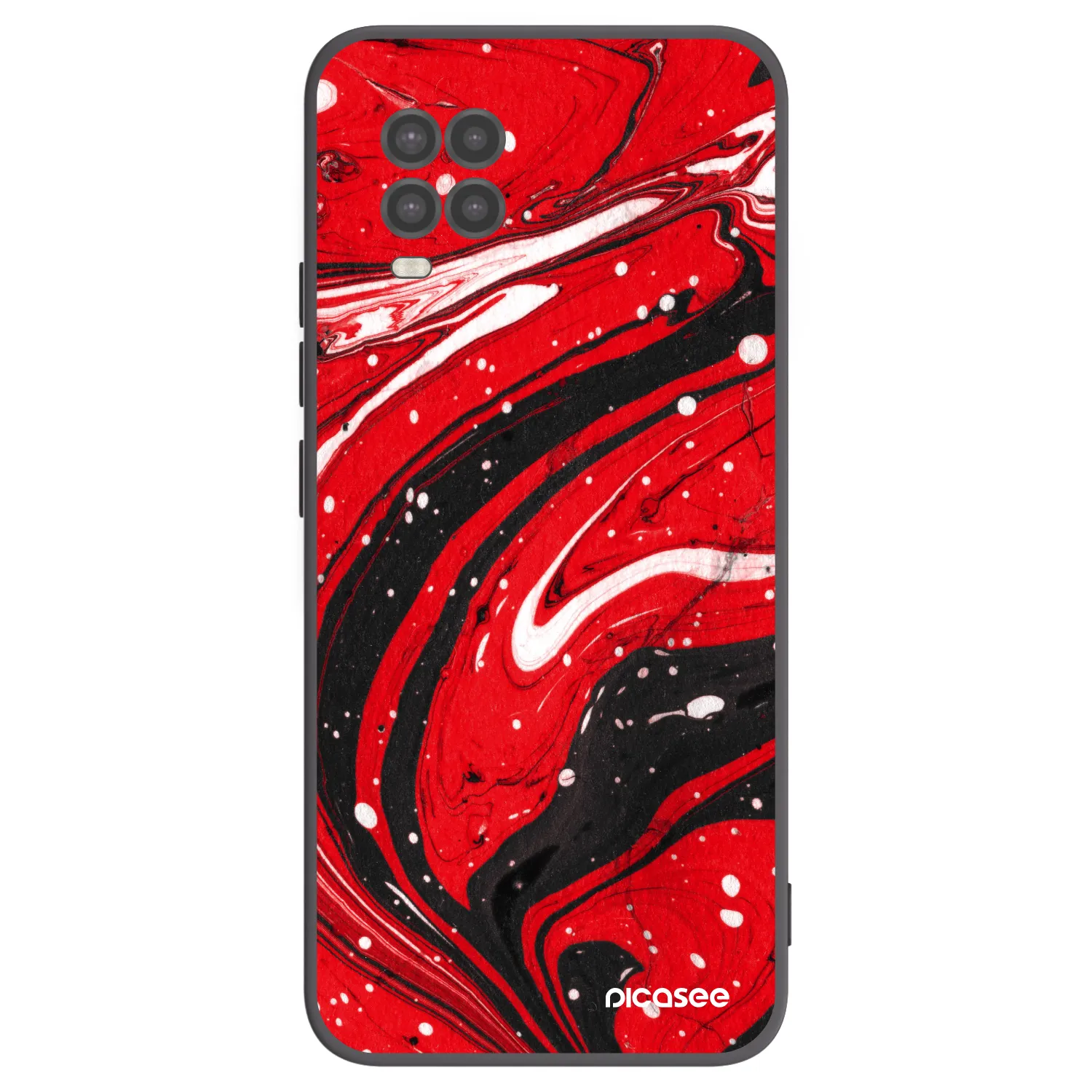 Picasee silikonowe czarne etui na Xiaomi Mi 10 Lite - Red black