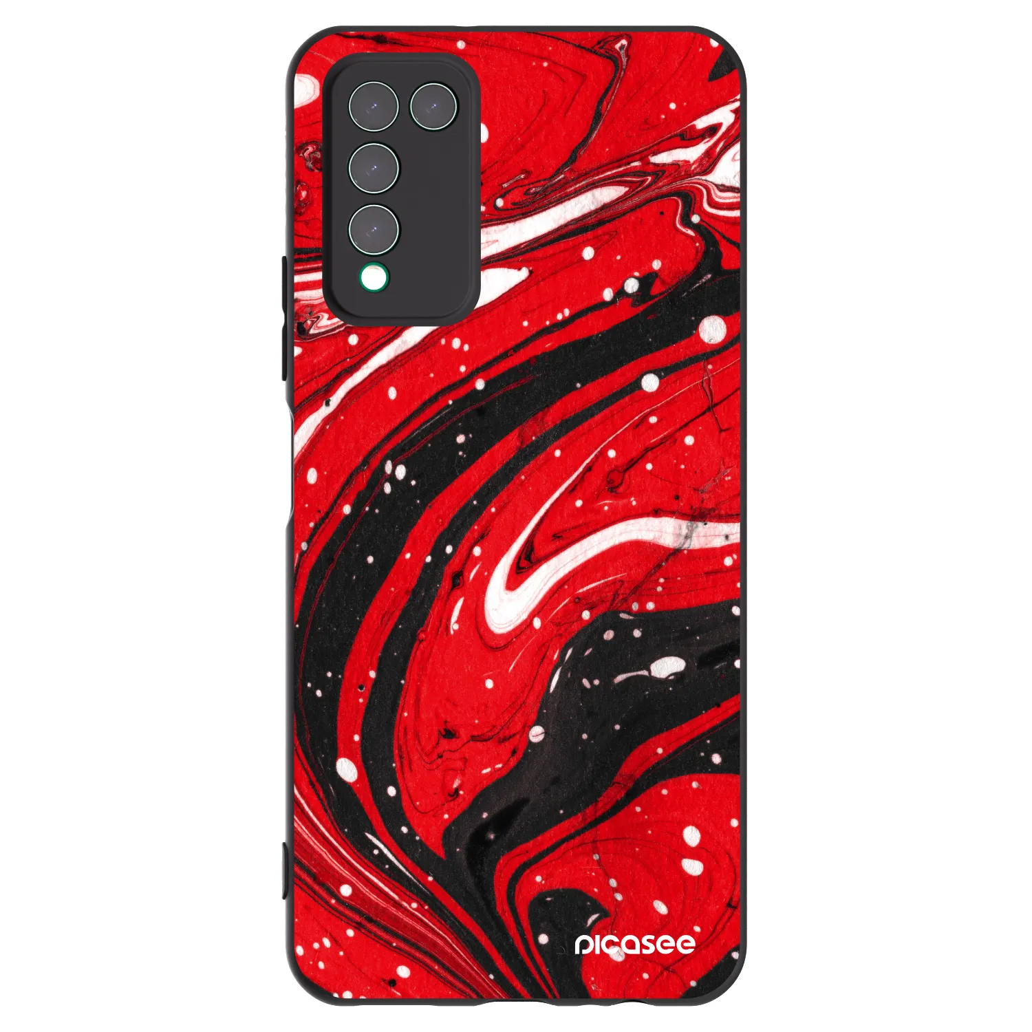 Picasee silikonowe czarne etui na Honor 10X Lite - Red black