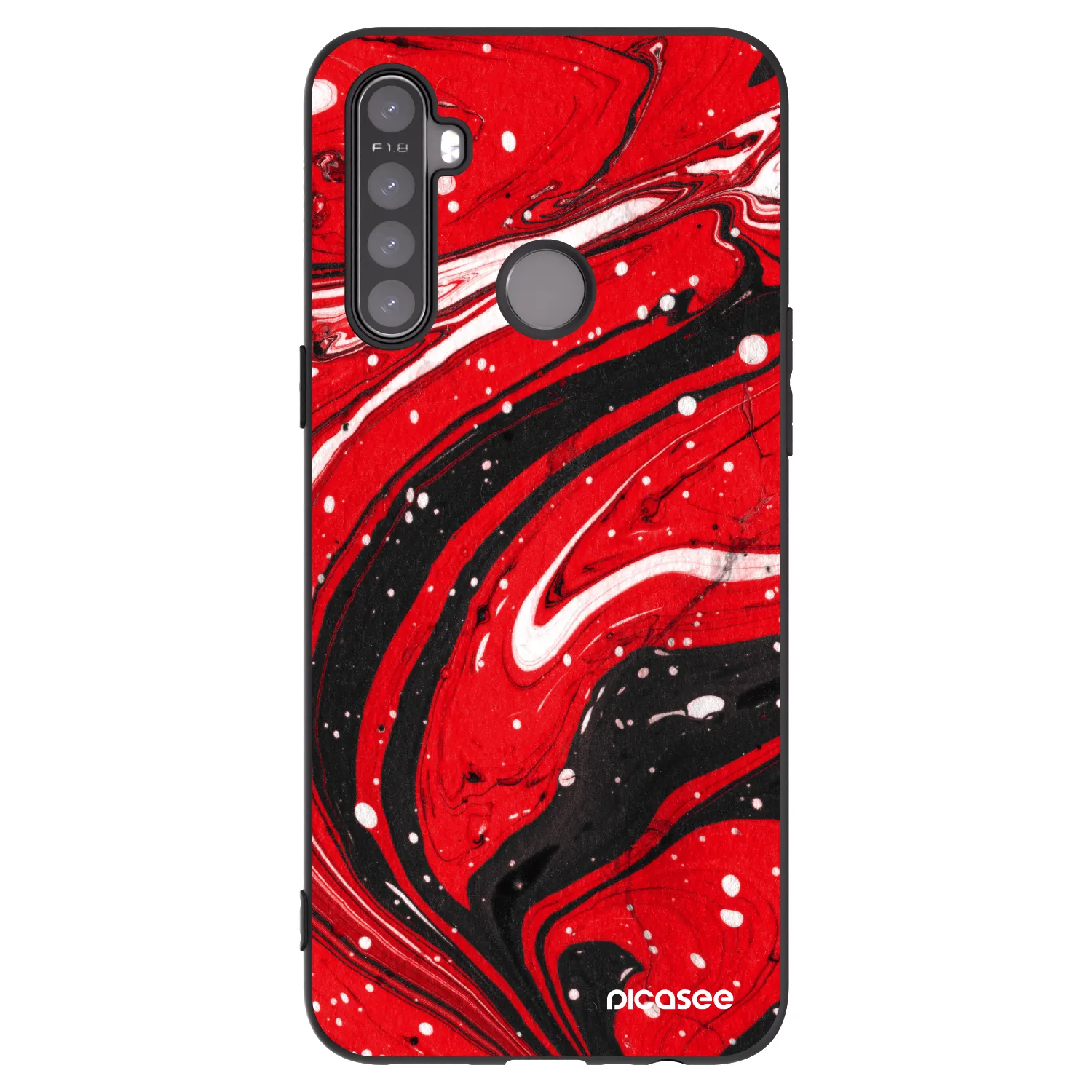 Picasee silikonowe czarne etui na Realme 6i - Red black