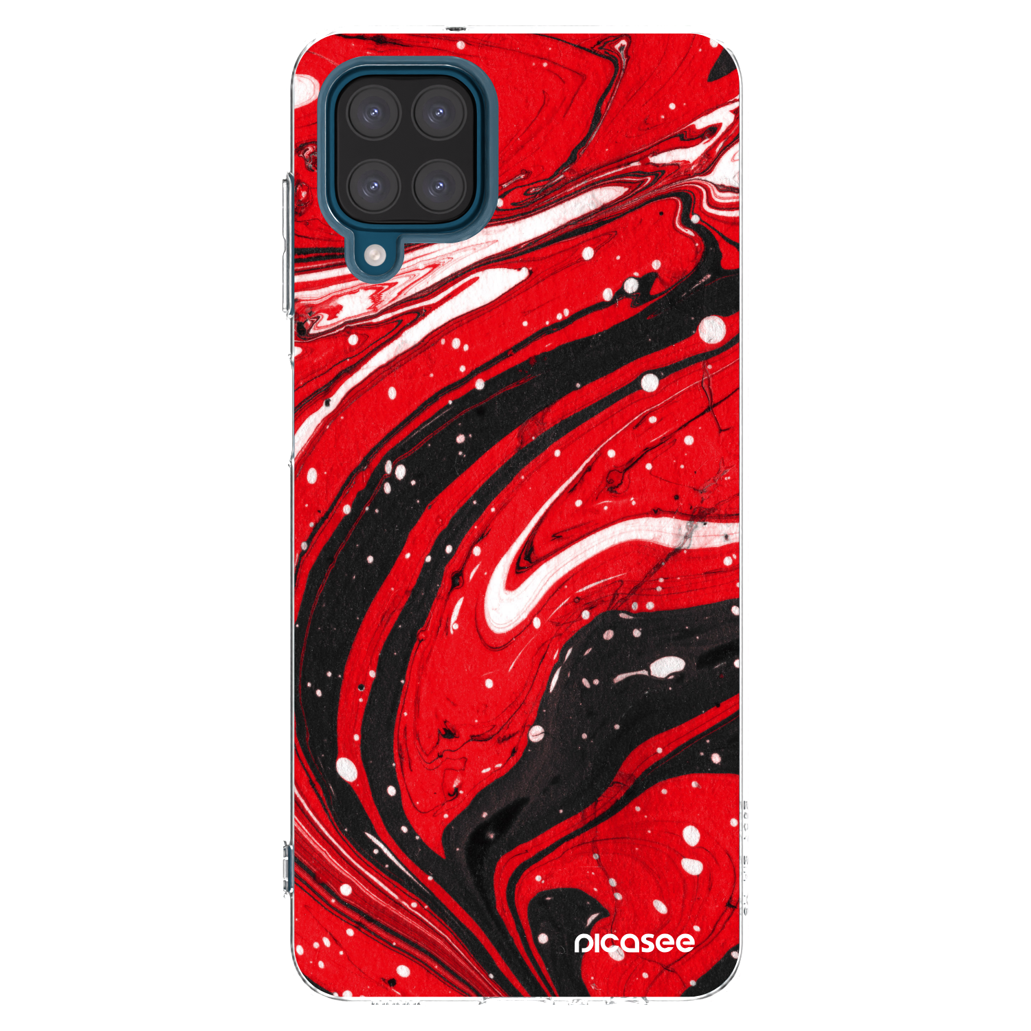 Picasee silikonowe przeźroczyste etui na Samsung Galaxy A12 A125F - Red black