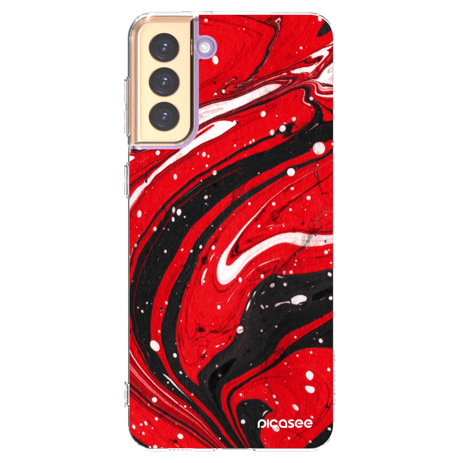 Picasee silikonowe przeźroczyste etui na Samsung Galaxy S21+ 5G G996F - Red black
