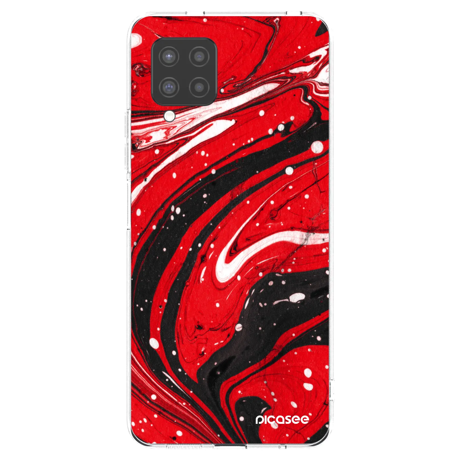 Picasee silikonowe przeźroczyste etui na Samsung Galaxy A42 A426B - Red black