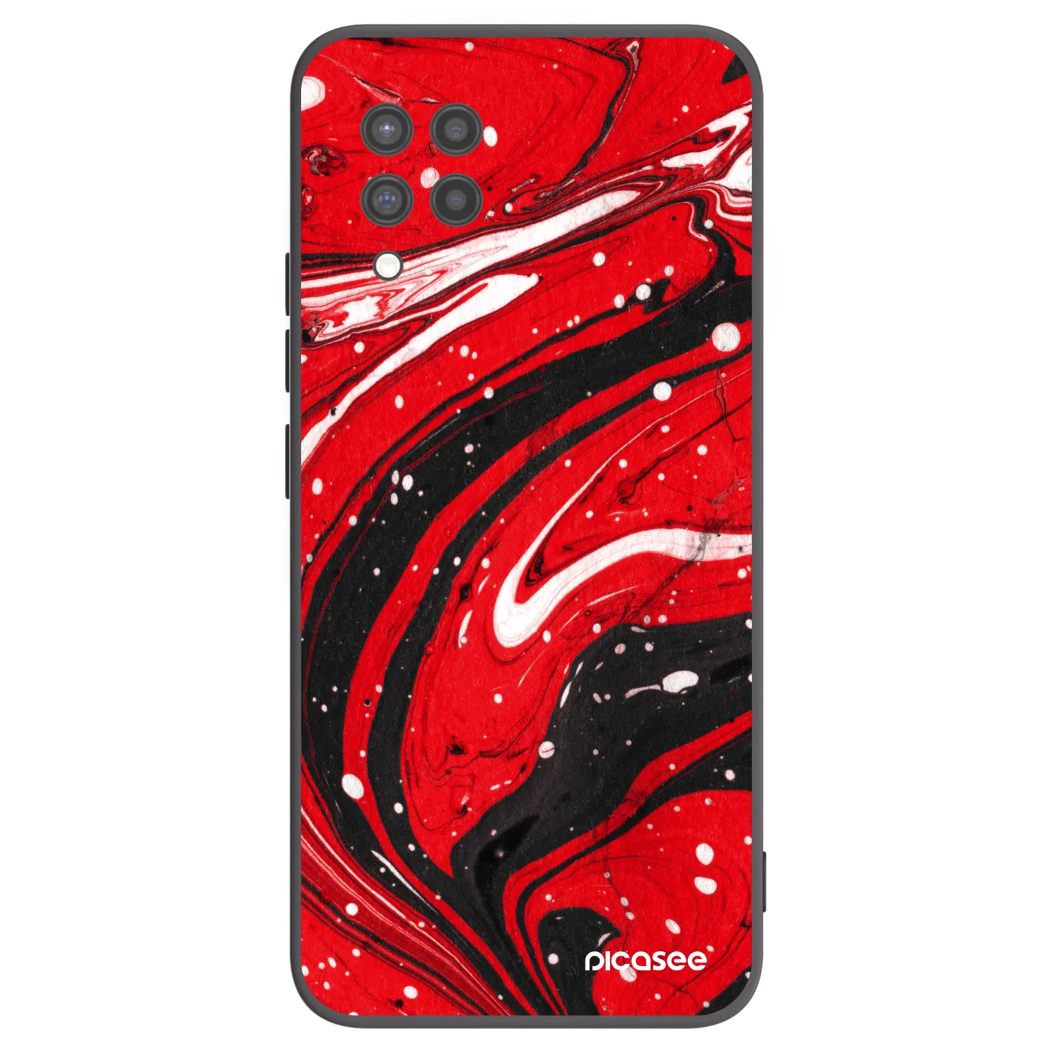 Picasee silikonowe czarne etui na Samsung Galaxy A42 A426B - Red black