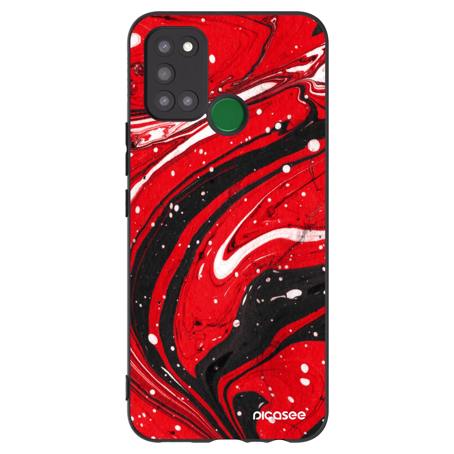 Picasee silikonowe czarne etui na Realme 7i - Red black